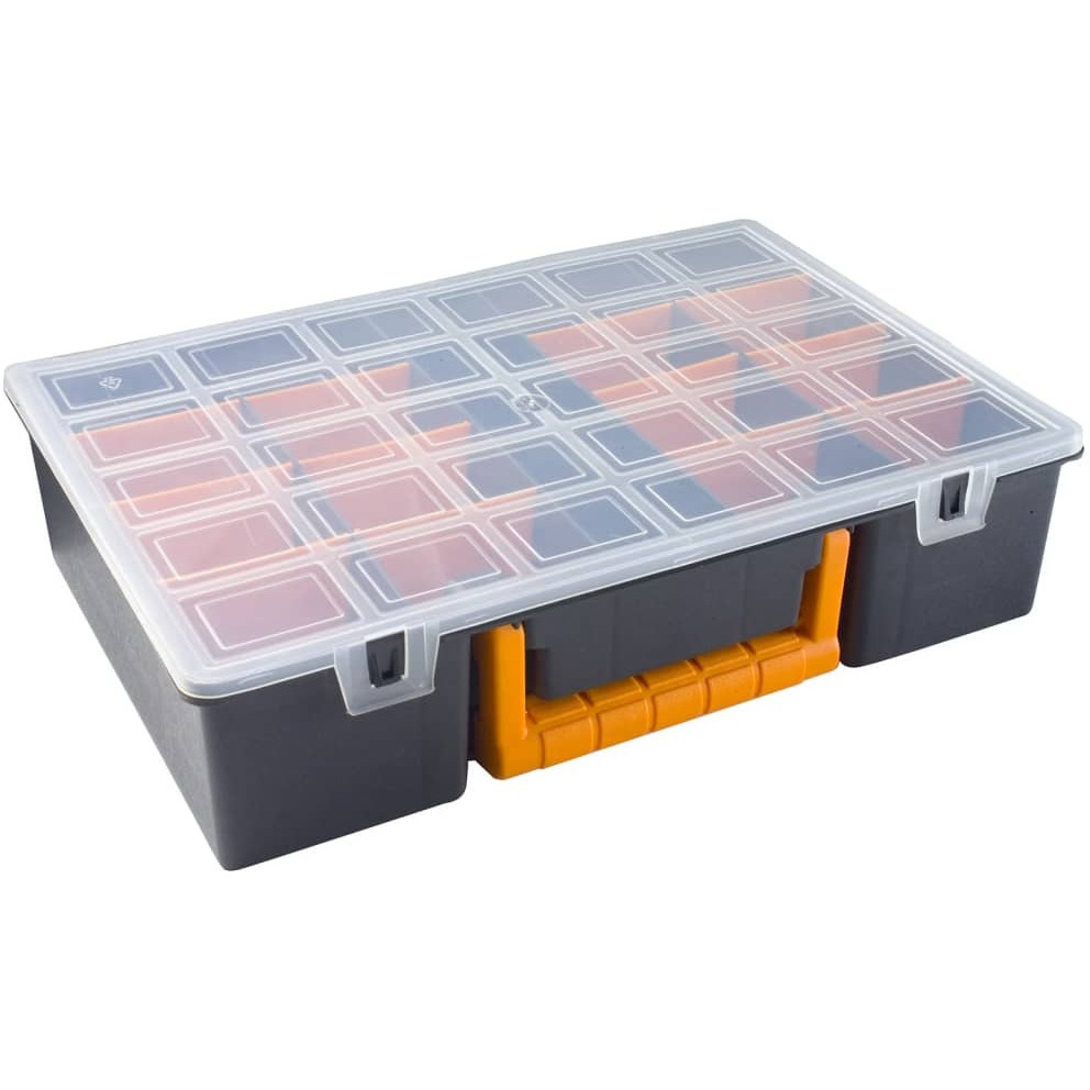 vidaXL Assortment Boxes 2 pcs with Removable Dividers 14.2&quotx9.8&quotx3.3" PP