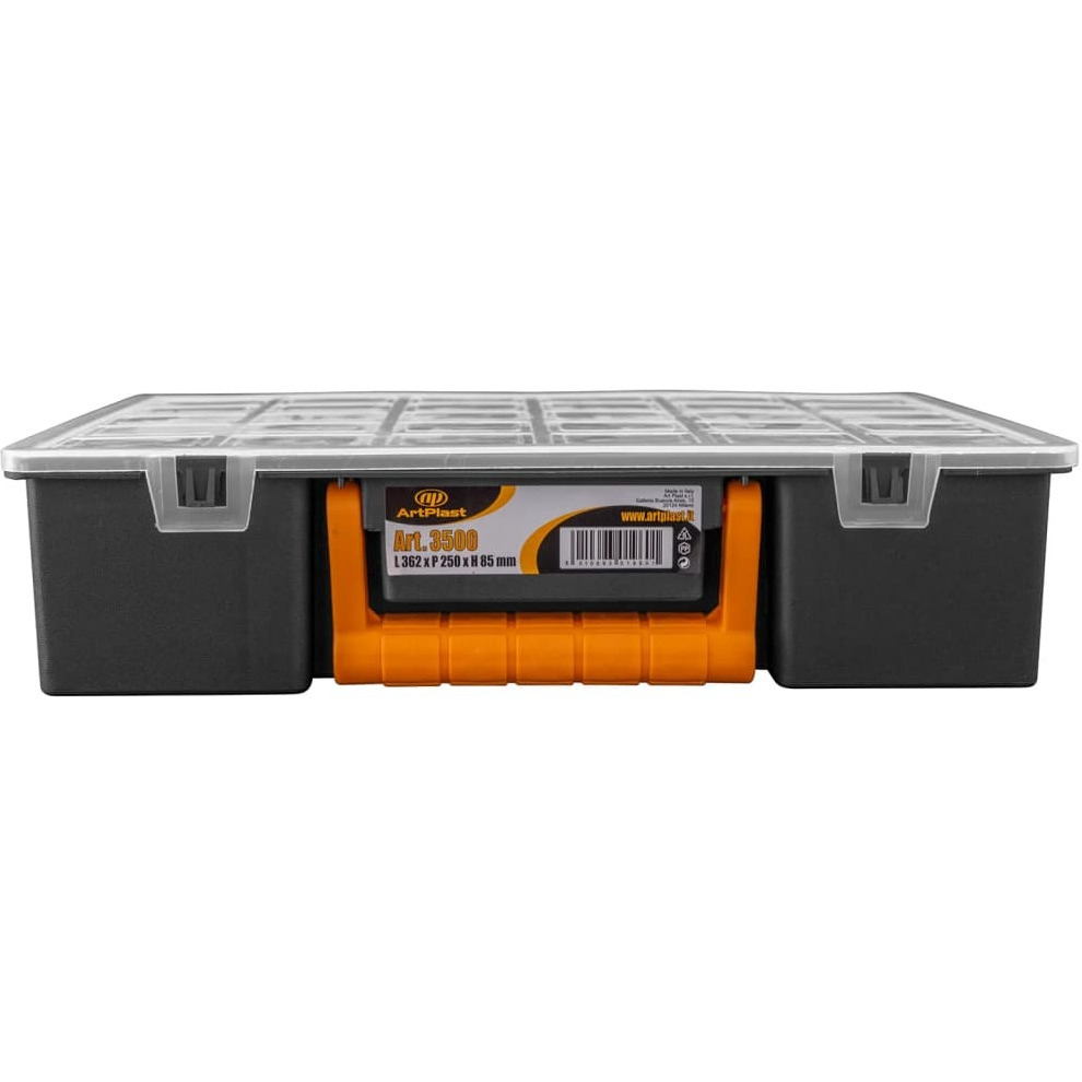 vidaXL Assortment Boxes 2 pcs with Removable Dividers 14.2&quotx9.8&quotx3.3" PP