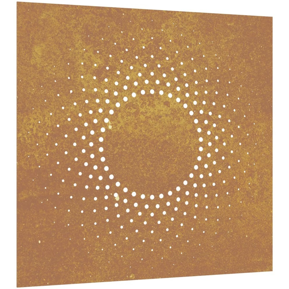 vidaXL Patio Wall Decoration 21.7&quotx21.7" Corten Steel Sun Design