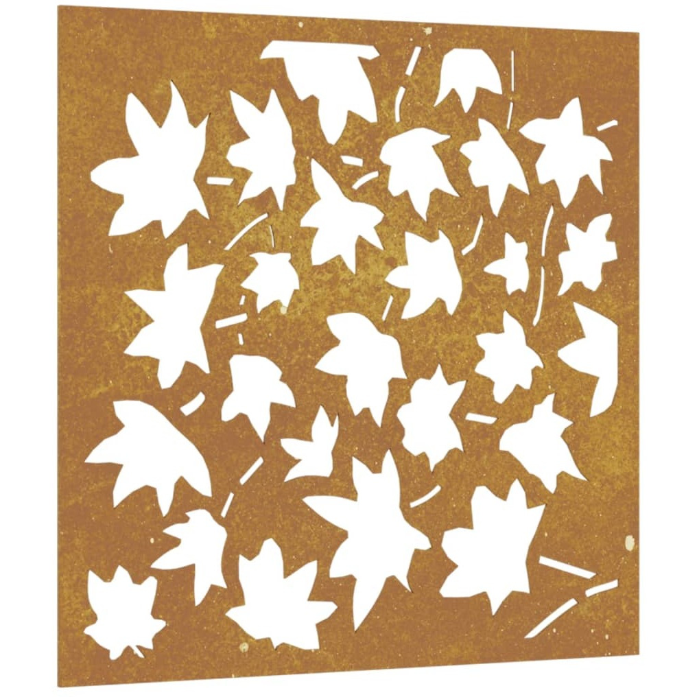 vidaXL Patio Wall Decoration 21.7&quotx21.7" Corten Steel Maple Leaf Design