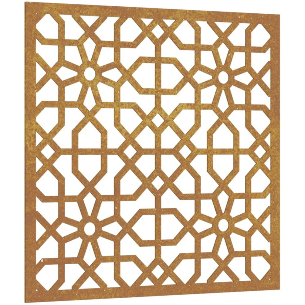 vidaXL Patio Wall Decoration 21.7&quotx21.7" Corten Steel Moorish Design