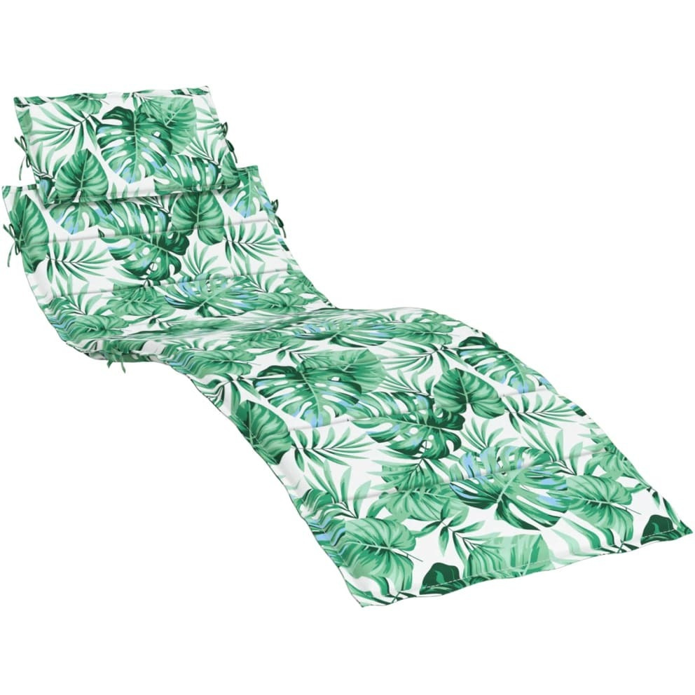 vidaXL Sun Lounger Cushion Leaf Pattern Oxford Fabric