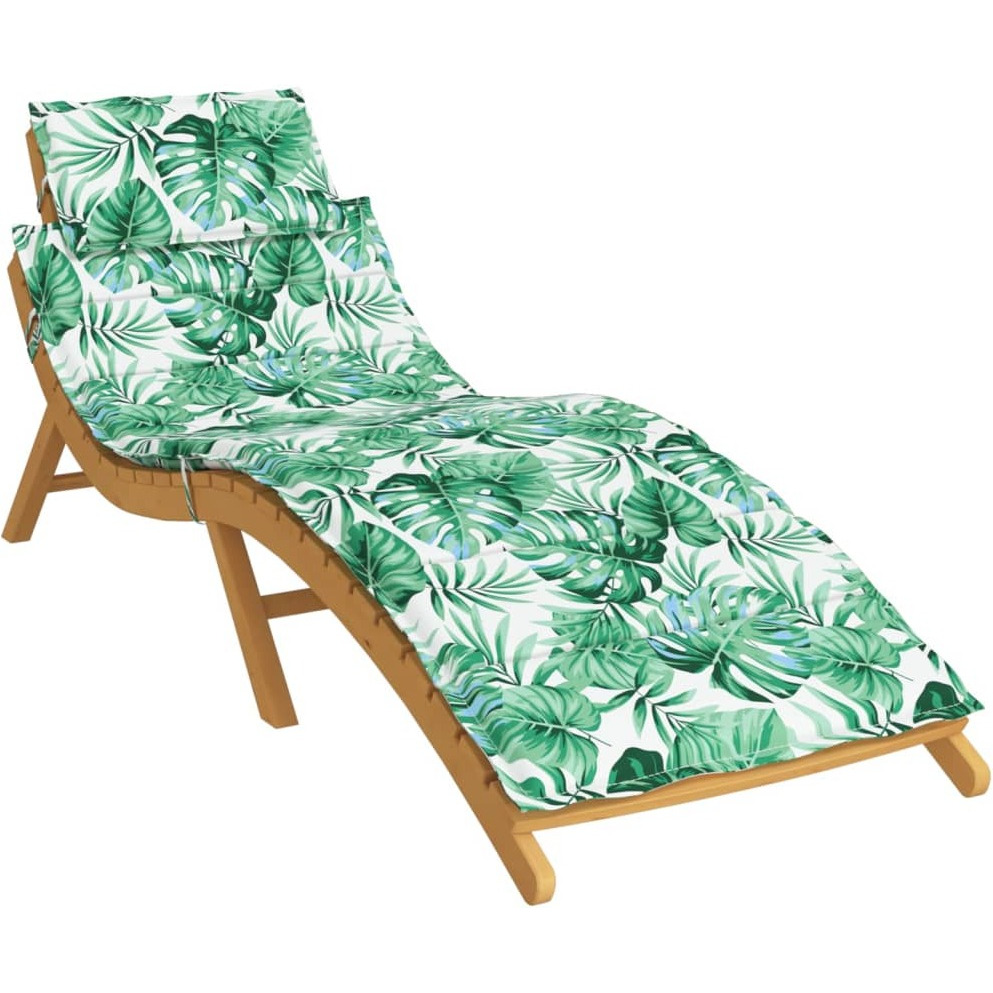 vidaXL Sun Lounger Cushion Leaf Pattern Oxford Fabric