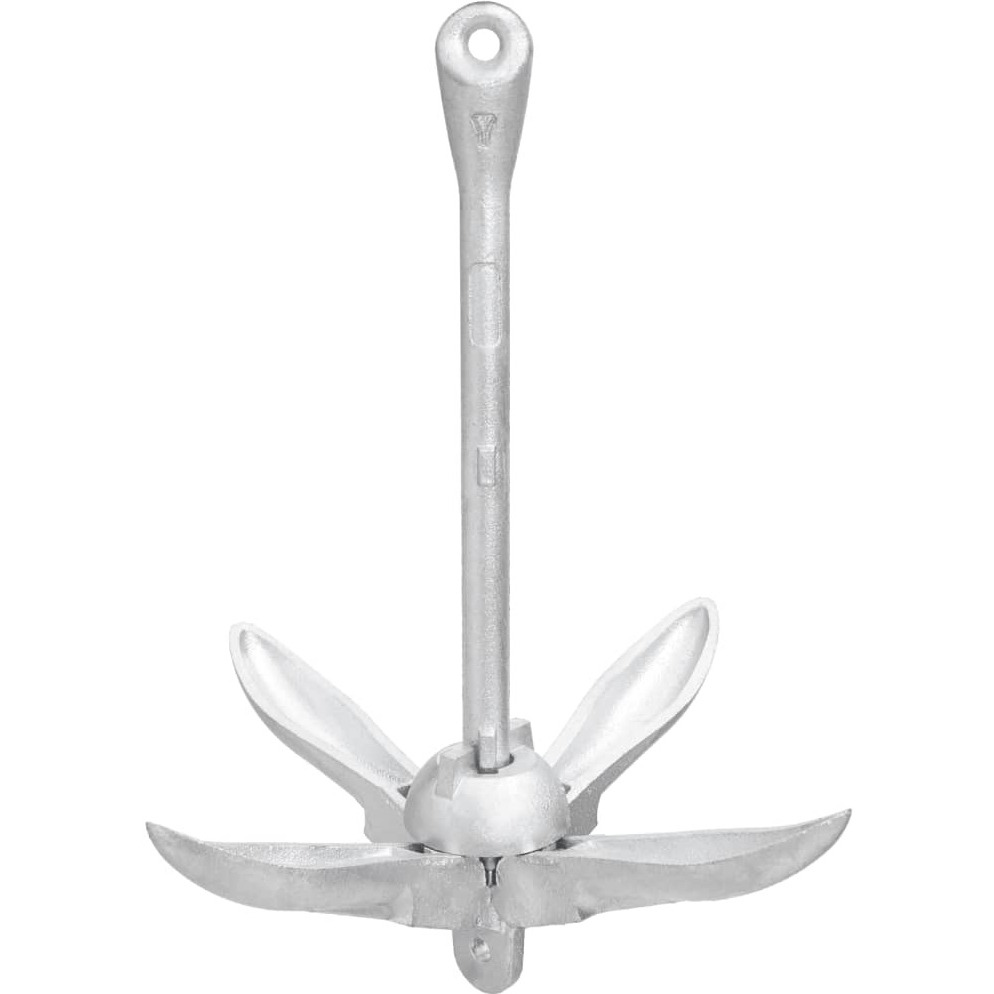 vidaXL Folding Anchor Silver 5.5 lb Malleable Iron