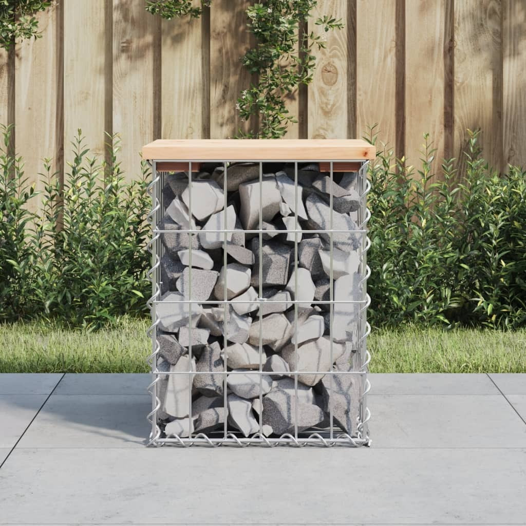 vidaXL Patio Bench Gabion Design 13&quotx12.2&quotx16.5" Solid Wood Pine