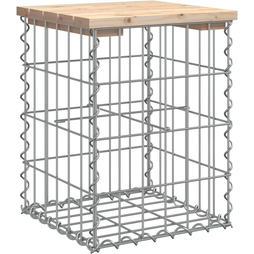 vidaXL Patio Bench Gabion Design 13&quotx12.2&quotx16.5" Solid Wood Pine