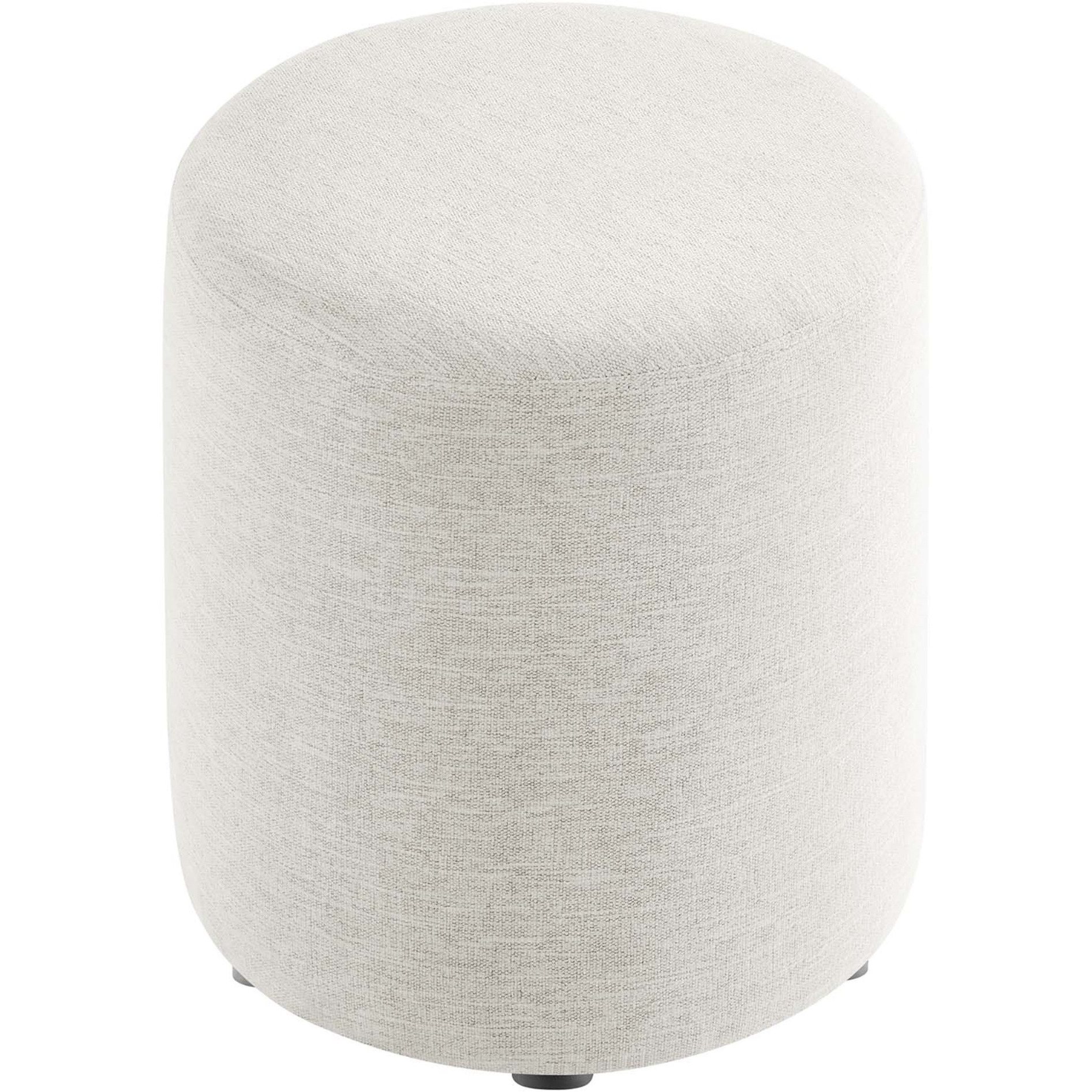 Callum 16" Round Woven Heathered Fabric Upholstered Ottoman