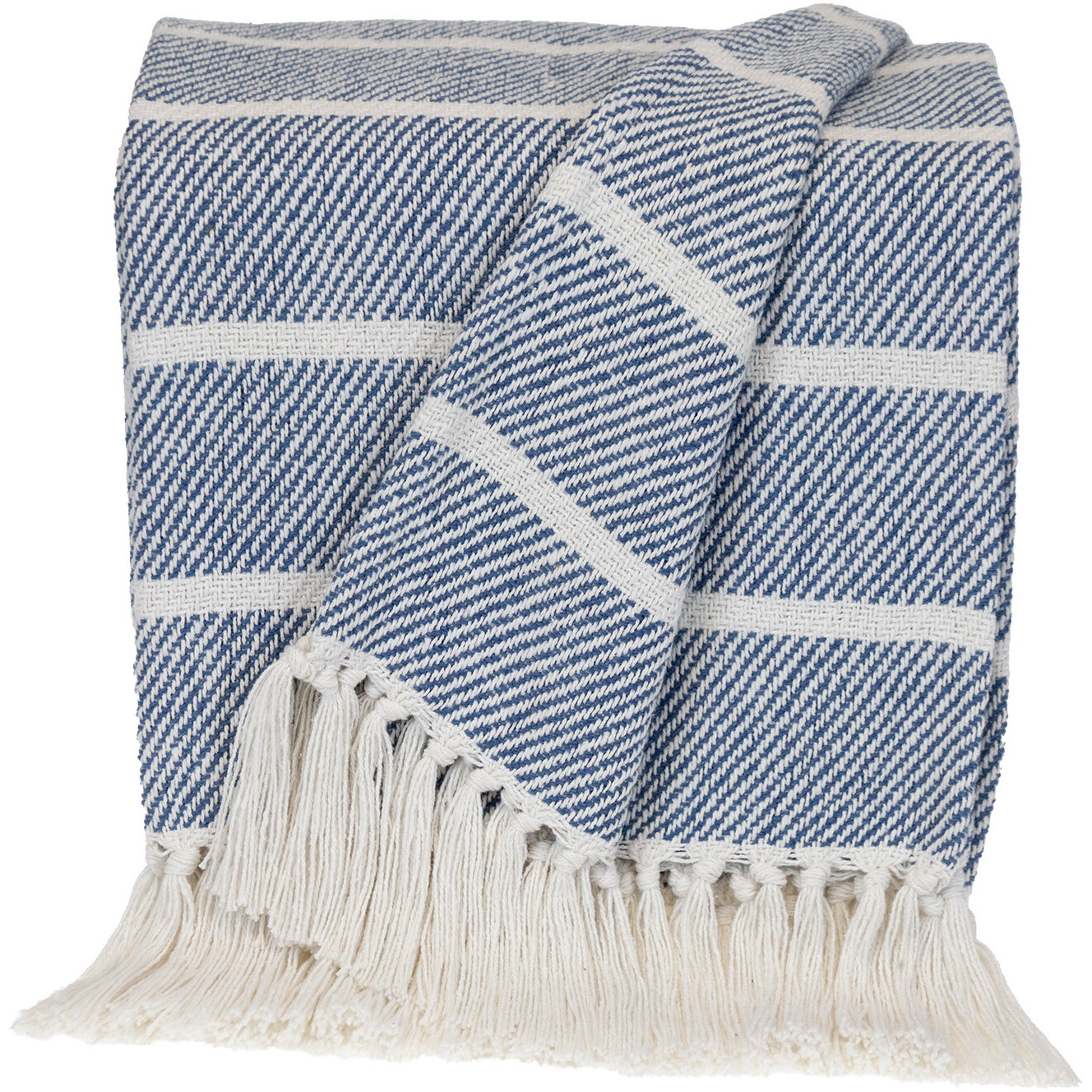 Parkland Collection Transitional Stripe Blue Rectangle 50" x 60" Throw
