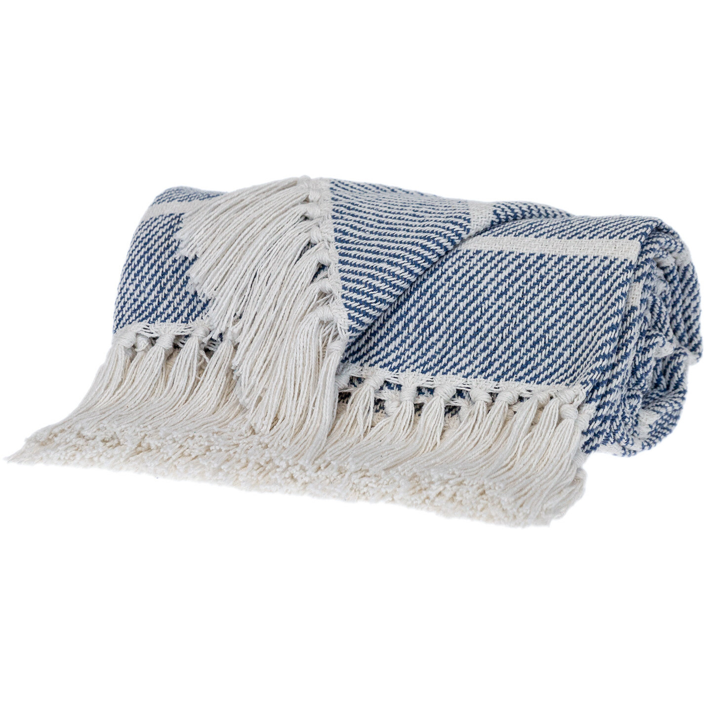 Parkland Collection Transitional Stripe Blue Rectangle 50" x 60" Throw