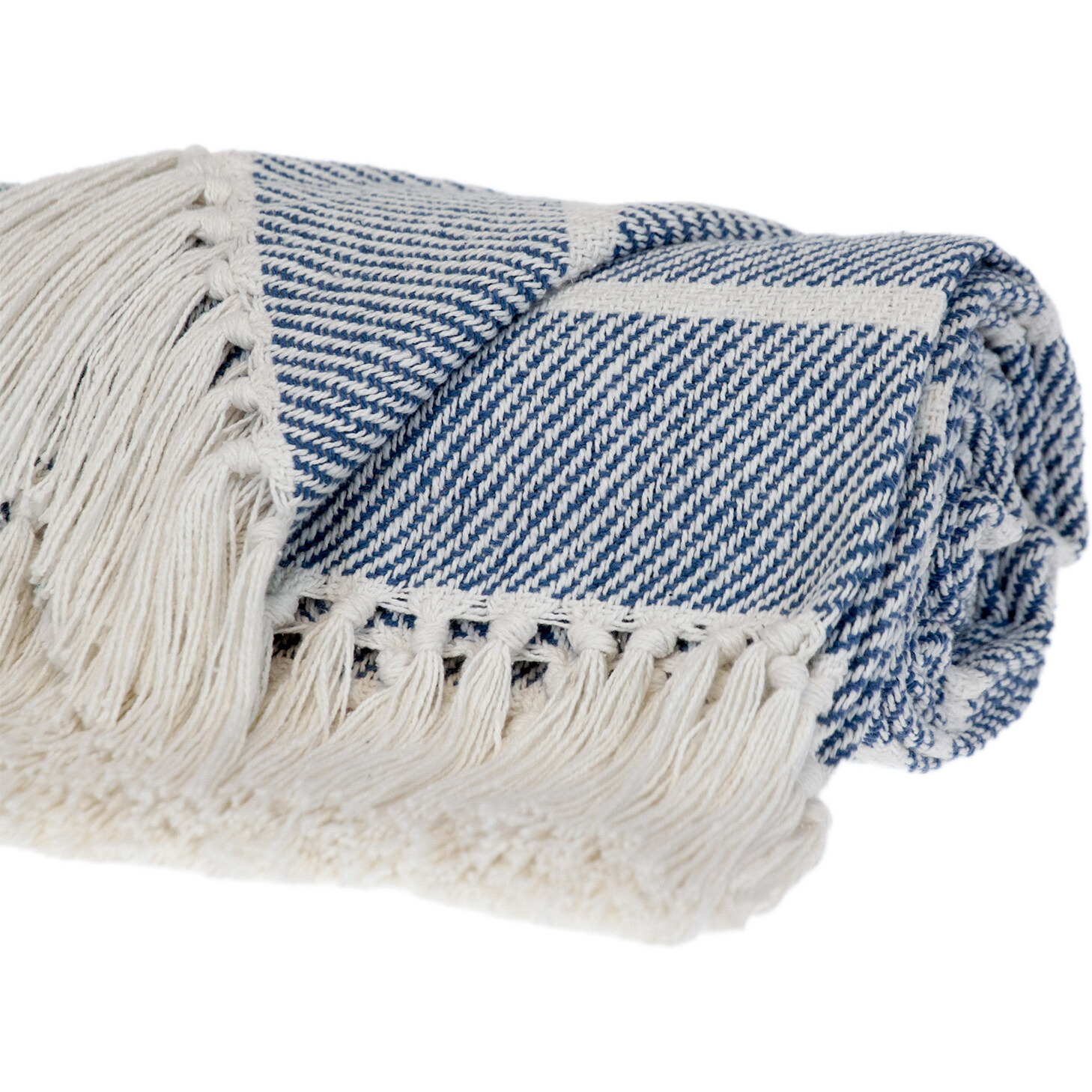 Parkland Collection Transitional Stripe Blue Rectangle 50" x 60" Throw