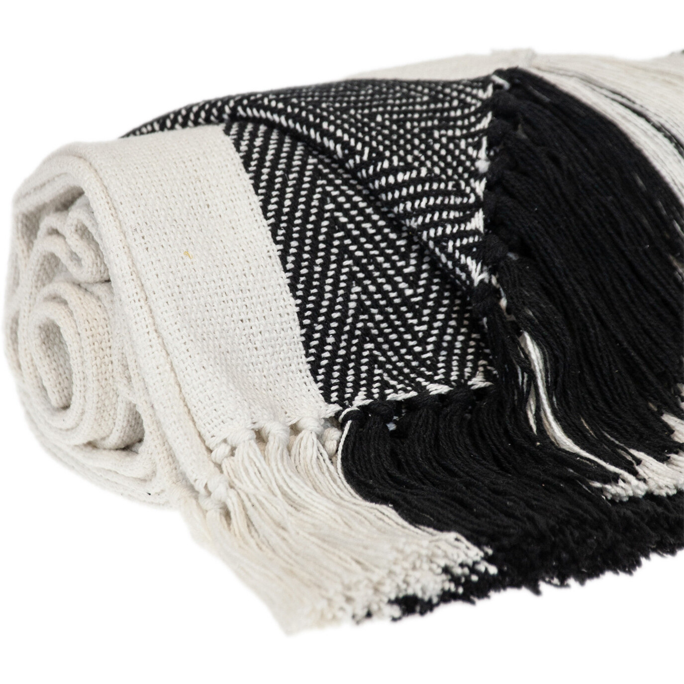 Parkland Collection Transitional Stripe Black Rectangle 60" x 50" Throw