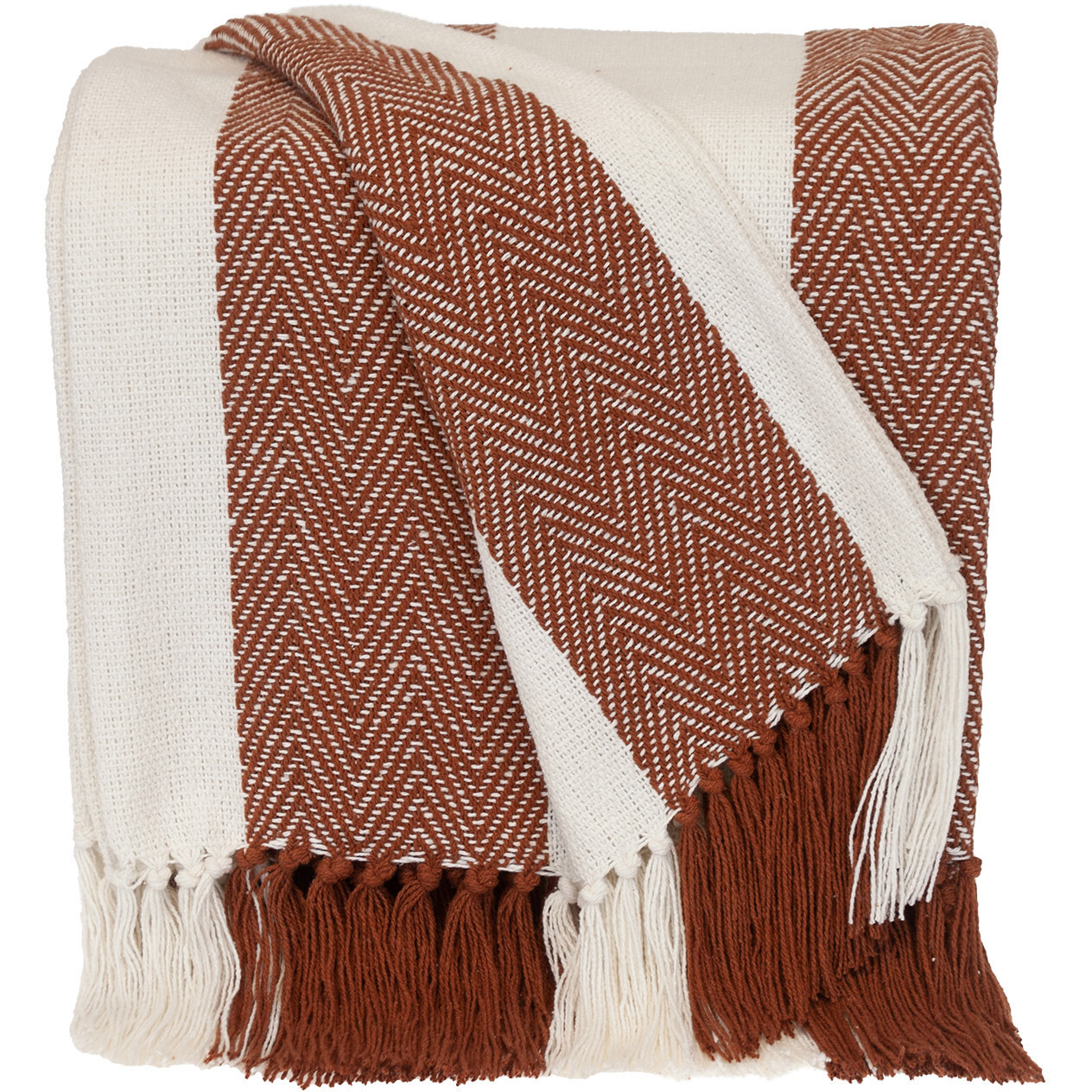 Parkland Collection Transitional Stripe Rust Rectangle 60" x 50" Throw