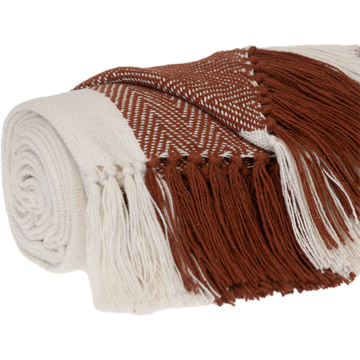 Parkland Collection Transitional Stripe Rust Rectangle 60" x 50" Throw