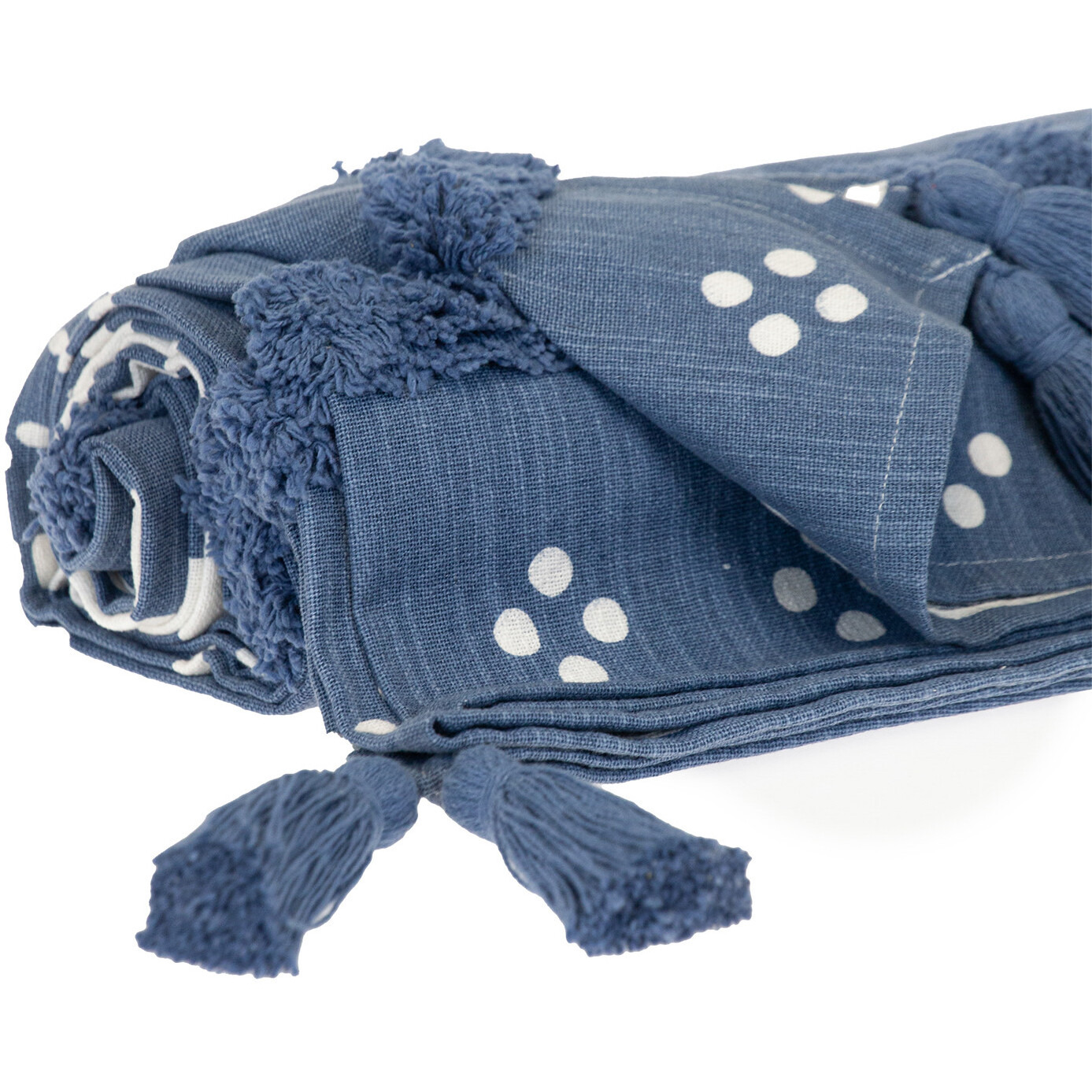 Parkland Collection Transitional Stripes and Dots Blue 50" x 60" Throw