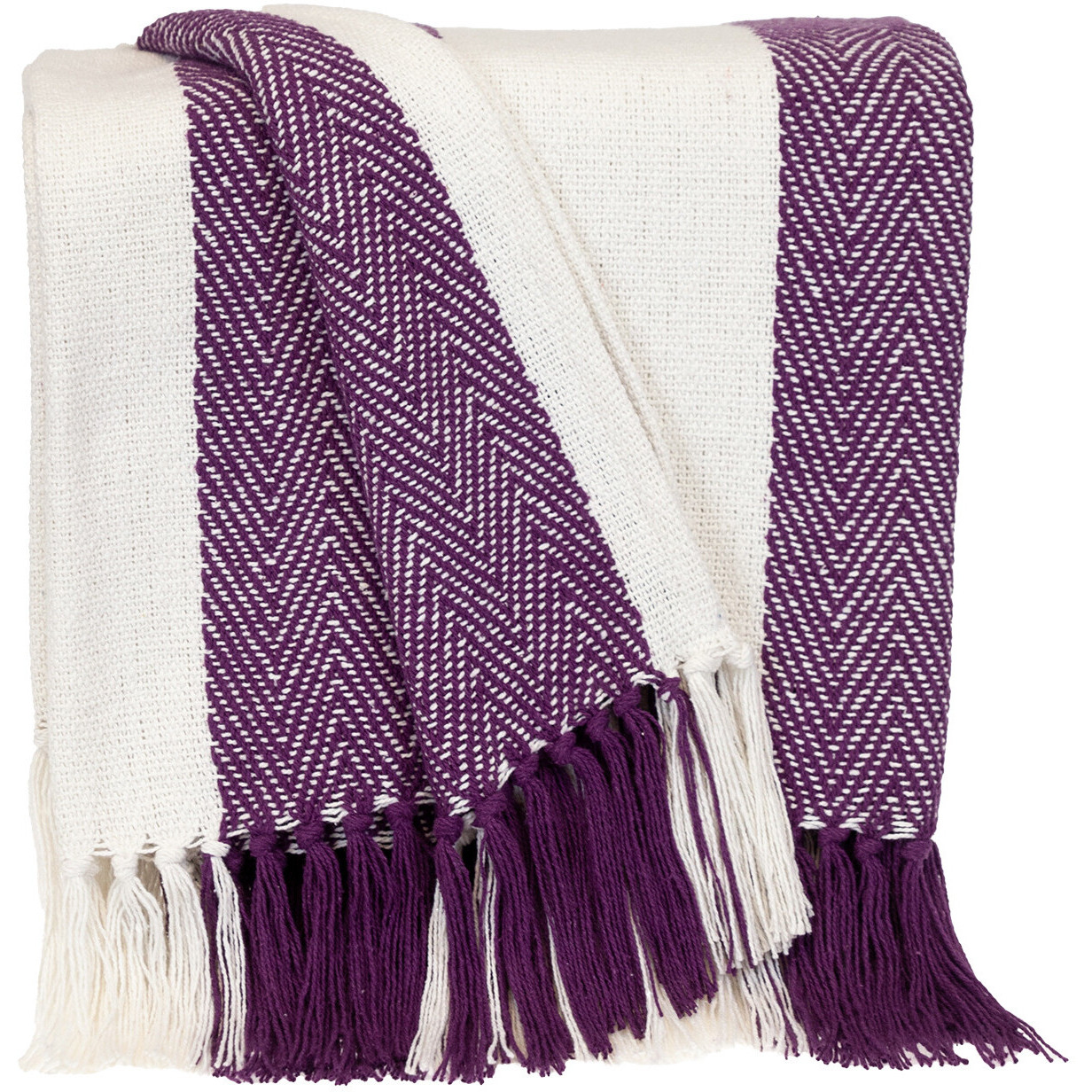 Parkland Collection Transitional Stripe Purple Rectangle 60" x 50" Throw
