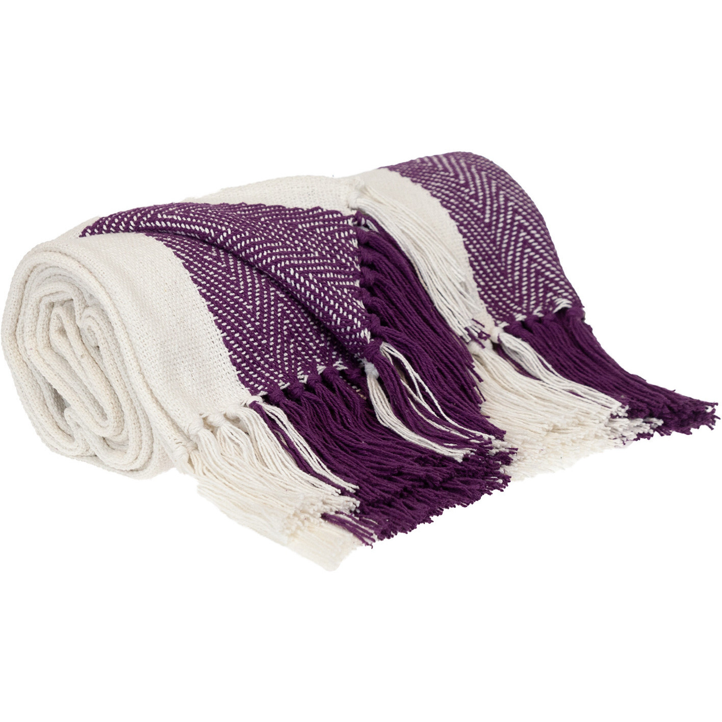 Parkland Collection Transitional Stripe Purple Rectangle 60" x 50" Throw