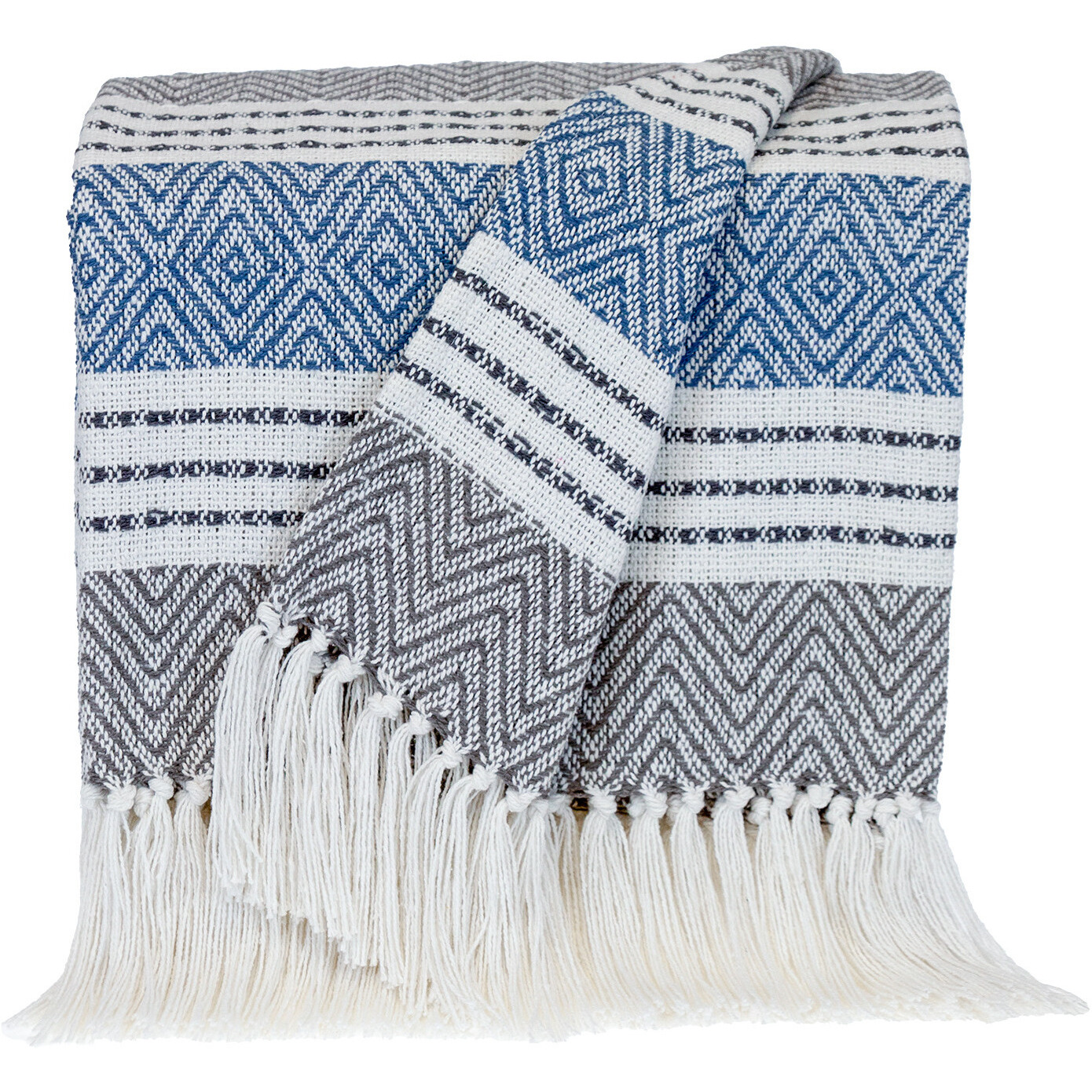Parkland Collection Transitional Stripes Charcoal Rectangle 50" x 60" Throw