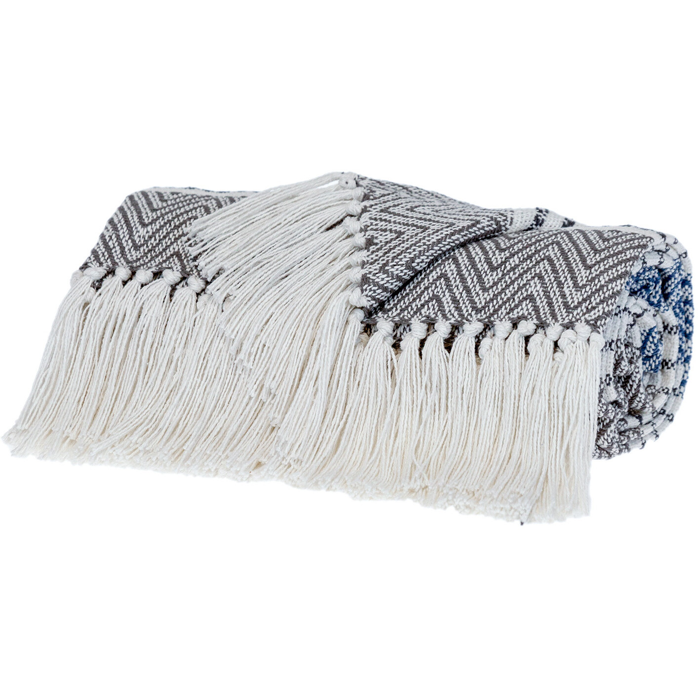 Parkland Collection Transitional Stripes Charcoal Rectangle 50" x 60" Throw