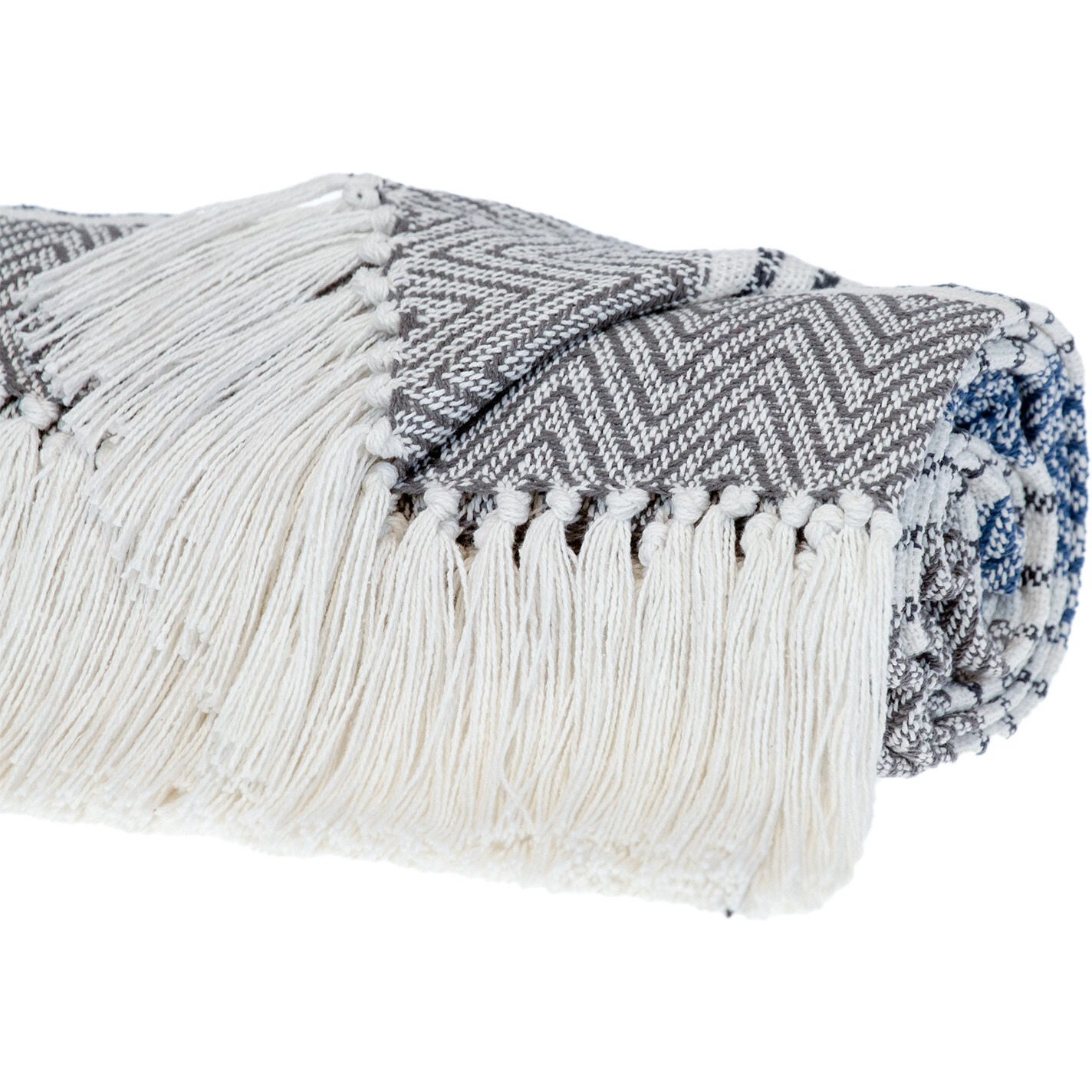 Parkland Collection Transitional Stripes Charcoal Rectangle 50" x 60" Throw