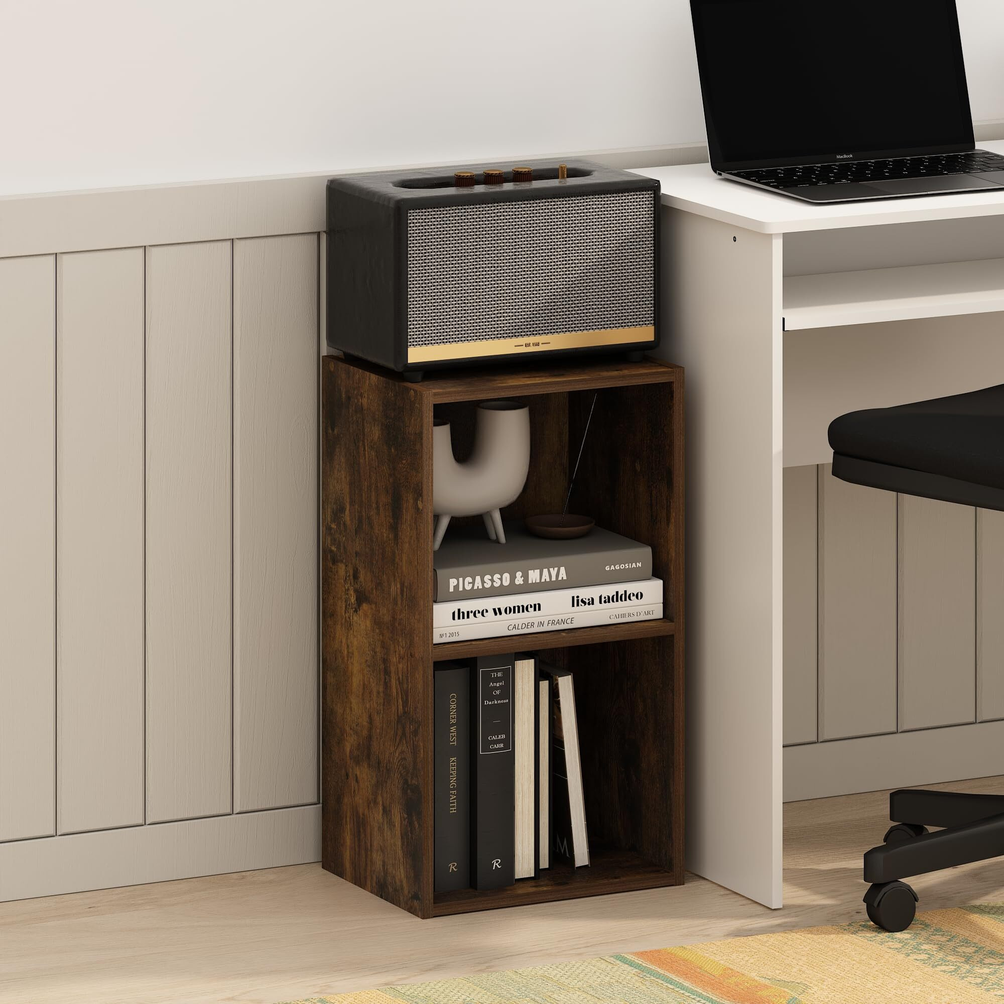 Pasir 2-Tier Open Shelf Bookcase, Amber Pine