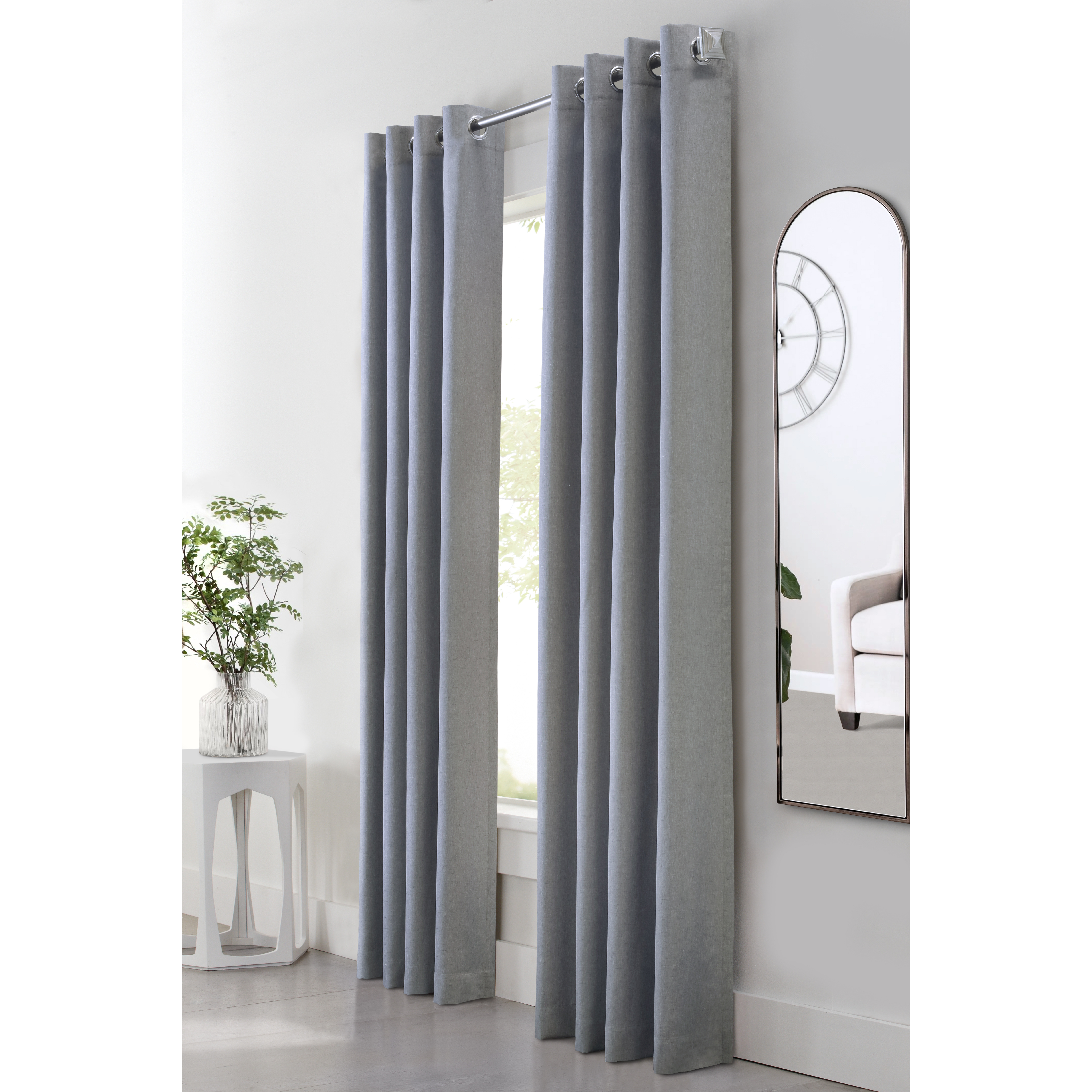 Margaret Grommet Curtain Panel Window Dressing 52 x 95 in Grey