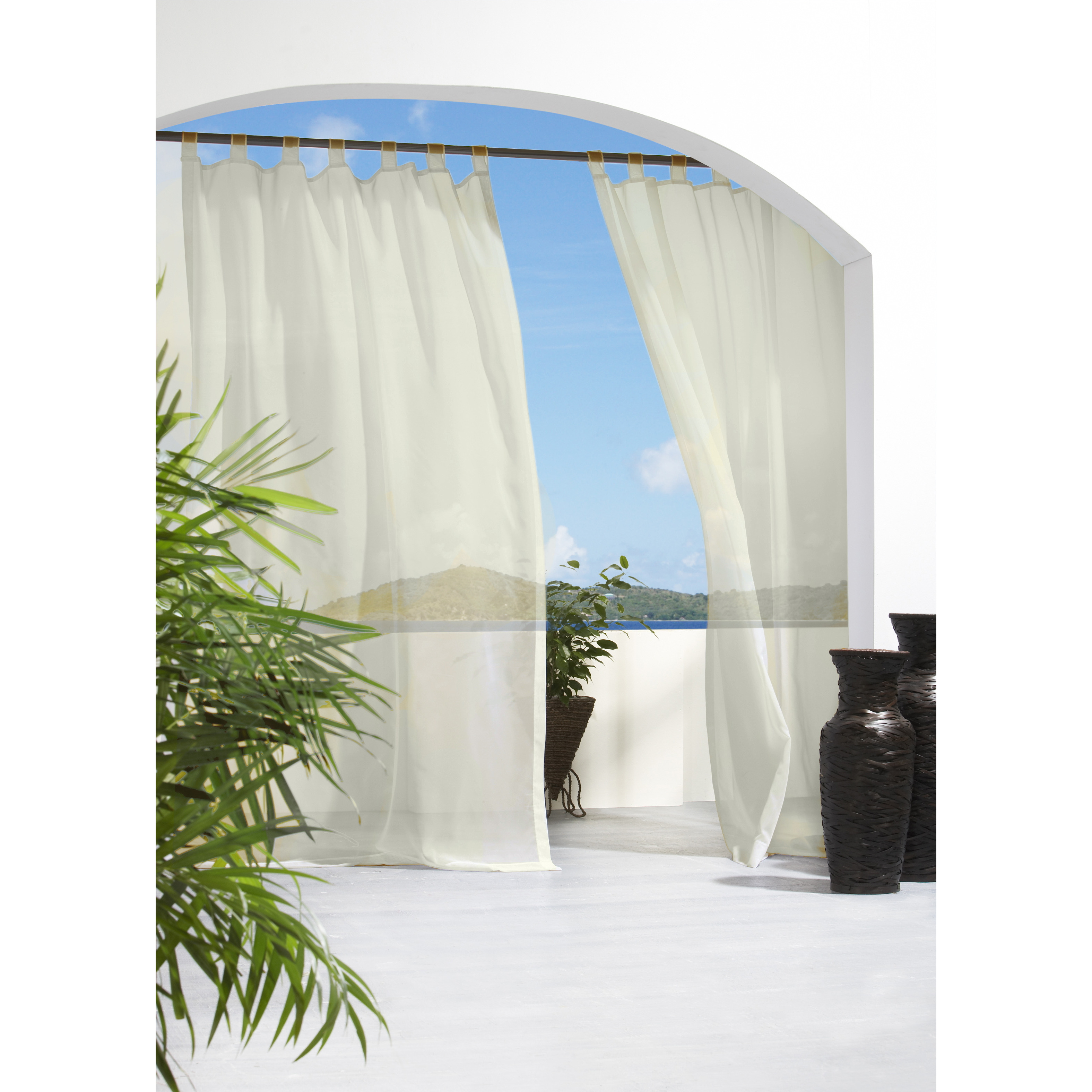 Escape Hook & Loop Curtain Panel Window Dressing 54 x 84 in Ivory