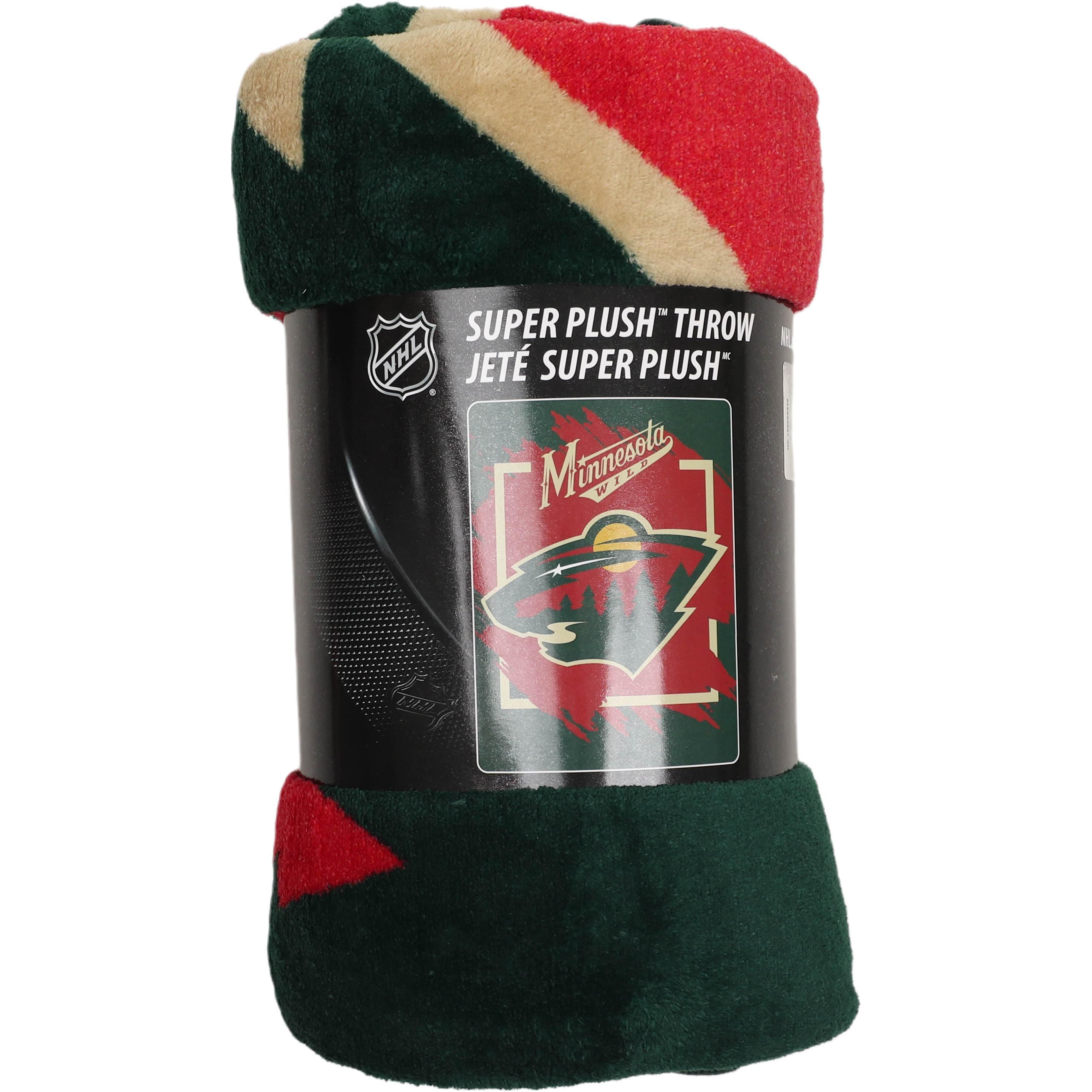 Wild OFFIcIAL NHL Run Micro Raschel Throw Blanket 46 x 60(D0102H94U1V)