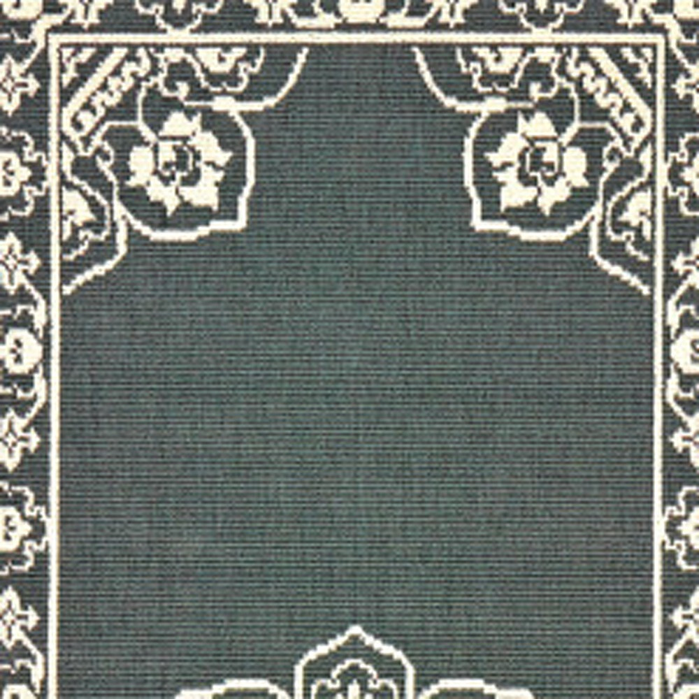 2 X 8 gray and Ivory Oriental Stain Resistant Indoor Outdoor Area Rug