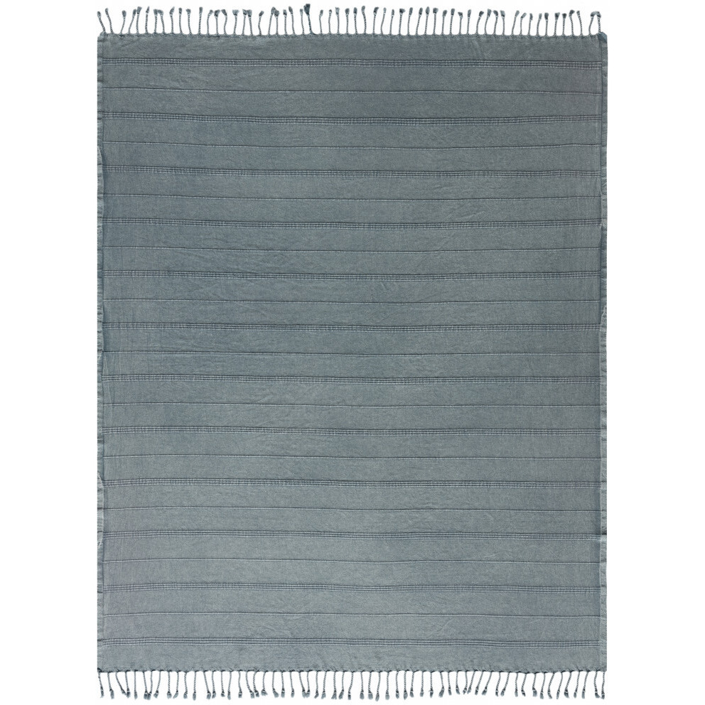 gray Woven cotton Striped Throw Blanket
