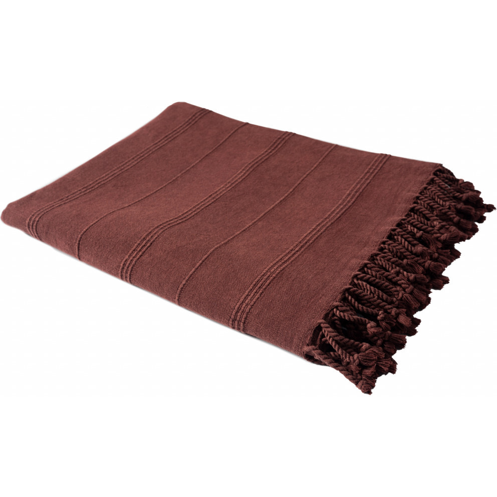 Red Woven cotton Striped Throw Blanket