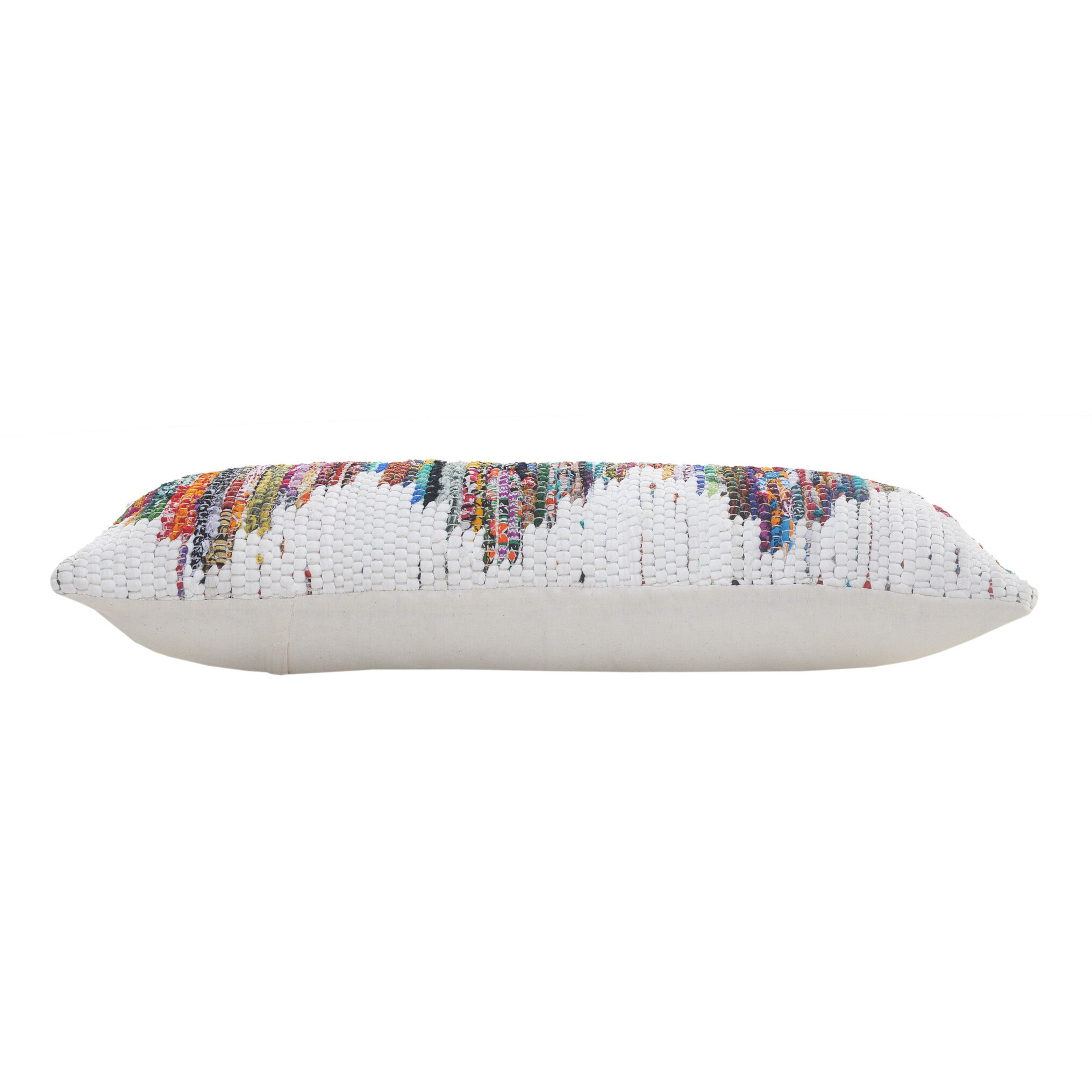 14 X 36 White Red Blue Orange And green 100% cotton geometric Zippered Pillow