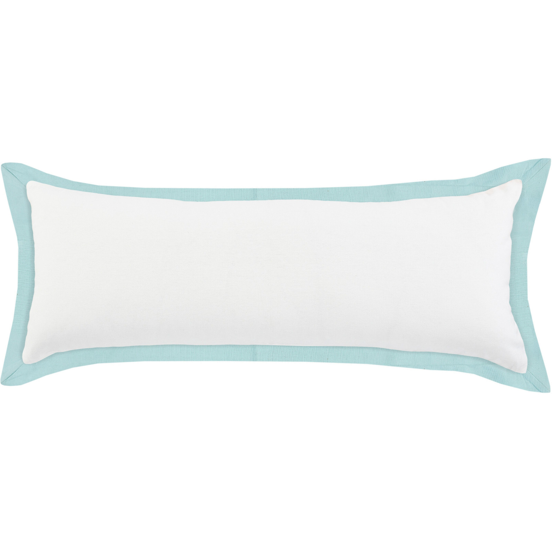 14 X 36 White And Icy Blue 100% cotton geometric Zippered Pillow