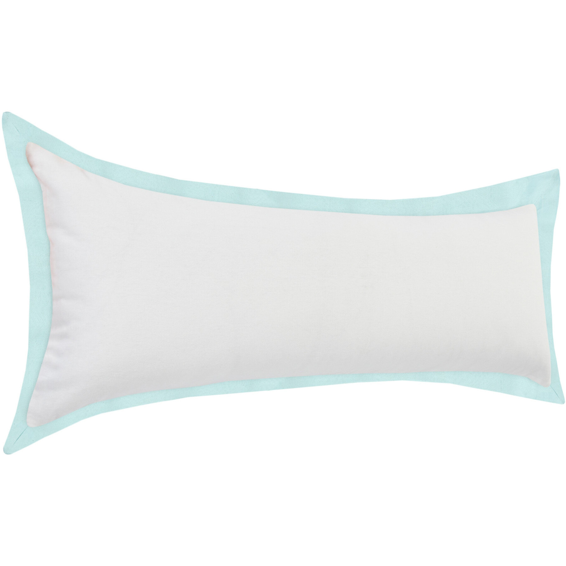 14 X 36 White And Icy Blue 100% cotton geometric Zippered Pillow