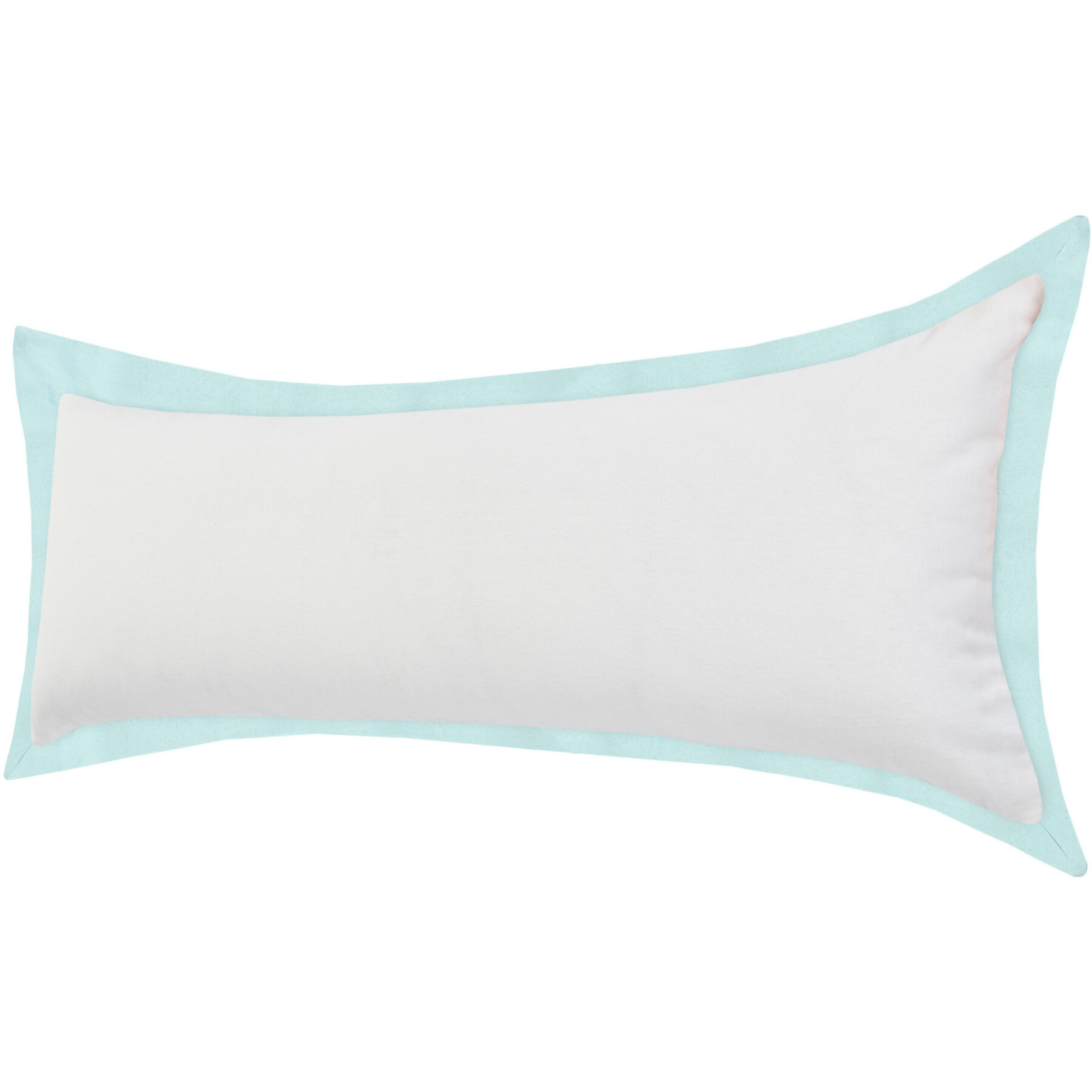 14 X 36 White And Icy Blue 100% cotton geometric Zippered Pillow
