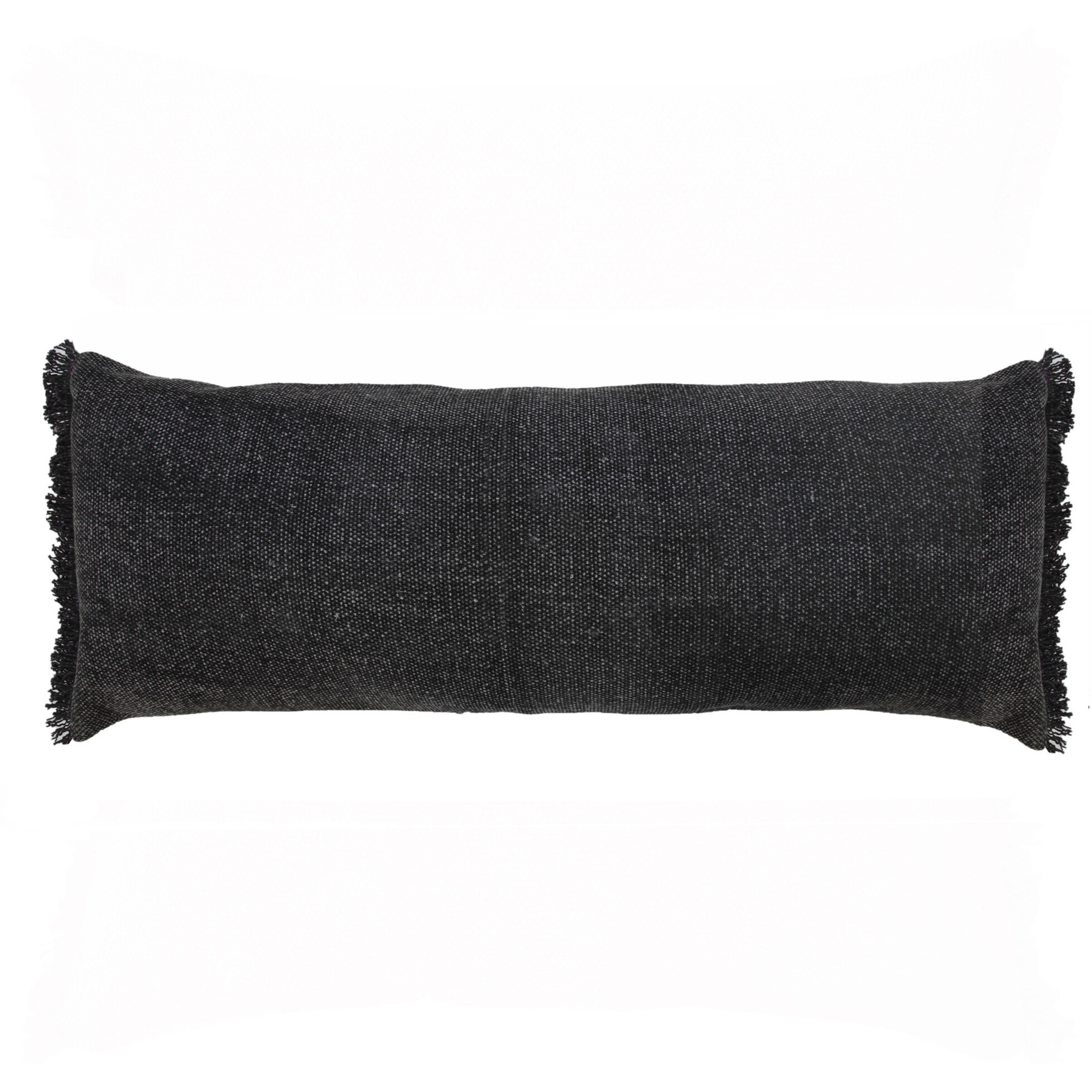 14 X 36 Jet Black 100% cotton Zippered Pillow