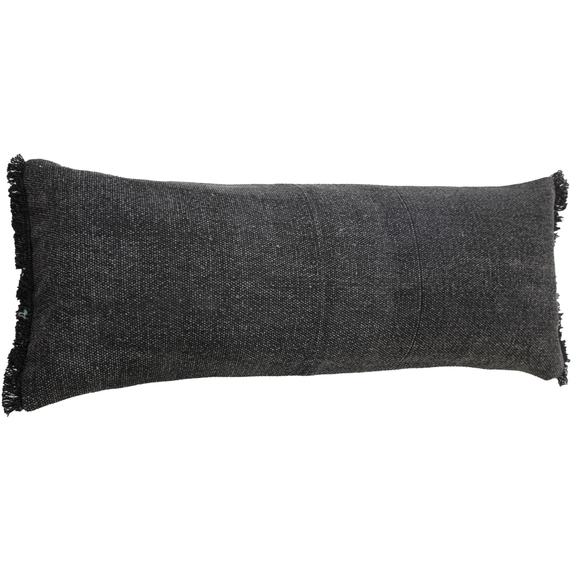 14 X 36 Jet Black 100% cotton Zippered Pillow