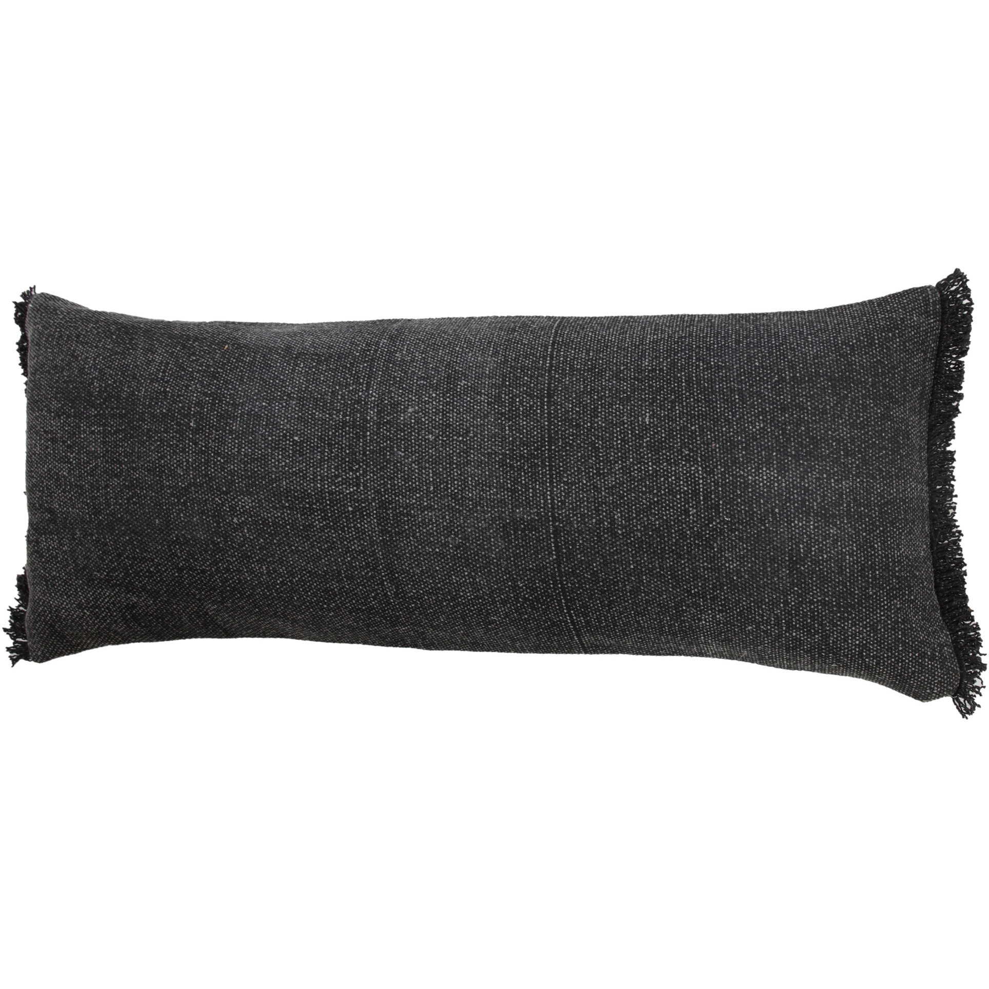 14 X 36 Jet Black 100% cotton Zippered Pillow