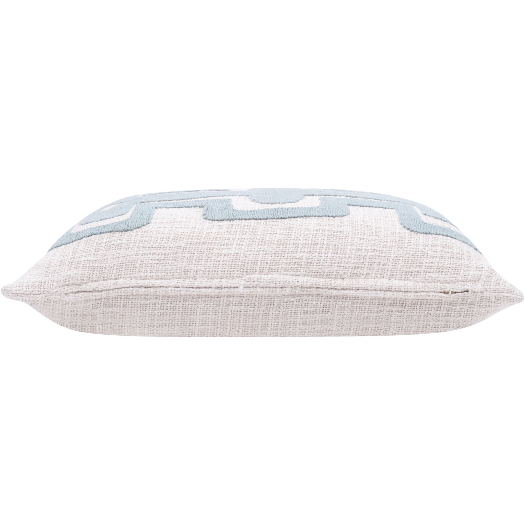 16 X 24 Light Blue And Ivory 100% cotton geometric Zippered Pillow