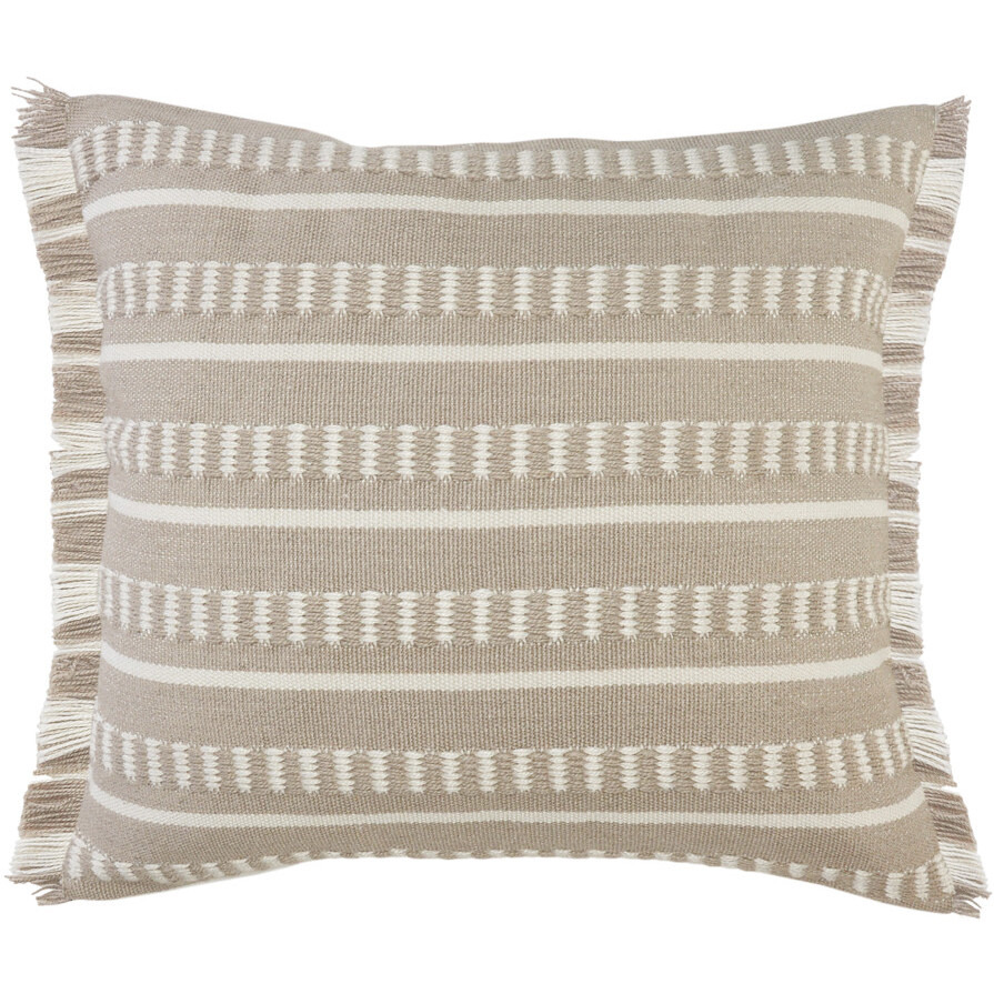 24 X 24 Tan Zippered coastal Indoor Outdoor Throw Pillow