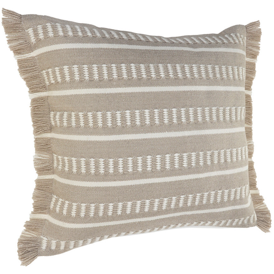 24 X 24 Tan Zippered coastal Indoor Outdoor Throw Pillow