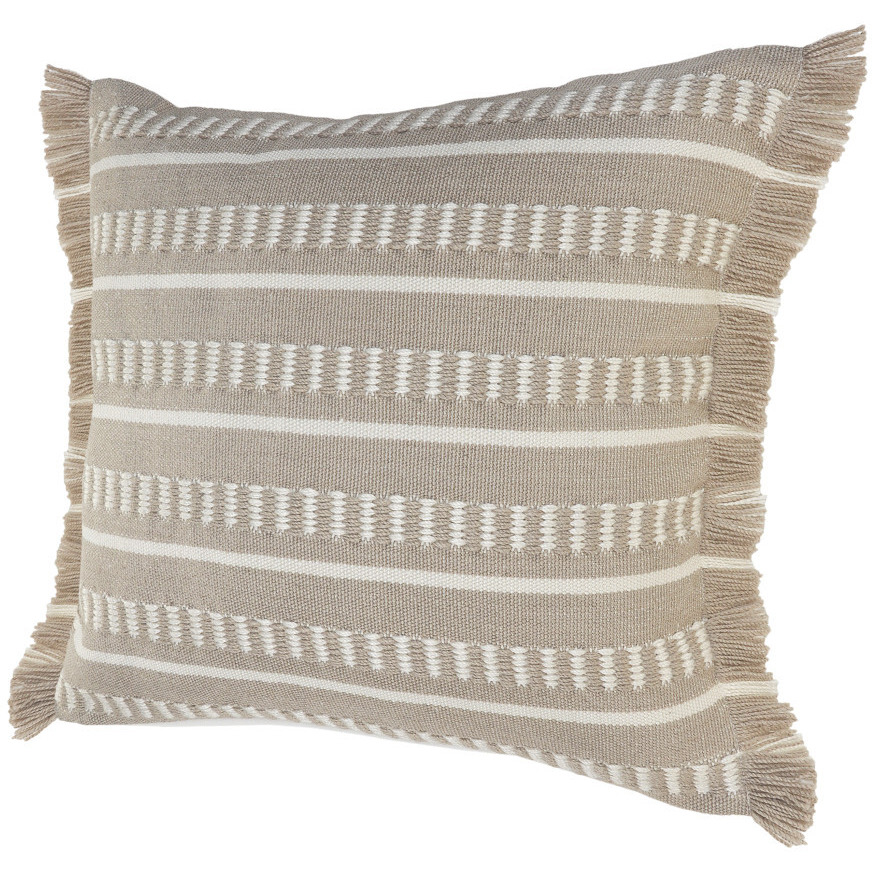 24 X 24 Tan Zippered coastal Indoor Outdoor Throw Pillow