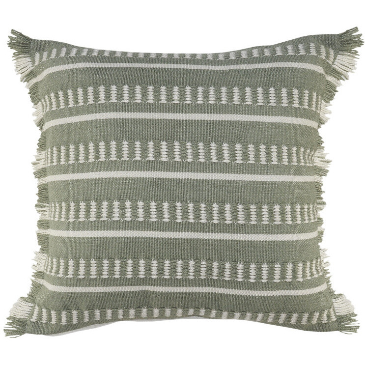 24 X 24 green Zippered coastal Indoor Outdoor Throw Pillow
