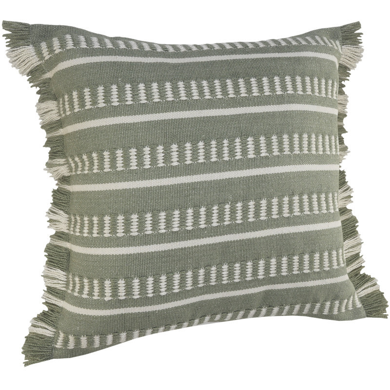 24 X 24 green Zippered coastal Indoor Outdoor Throw Pillow