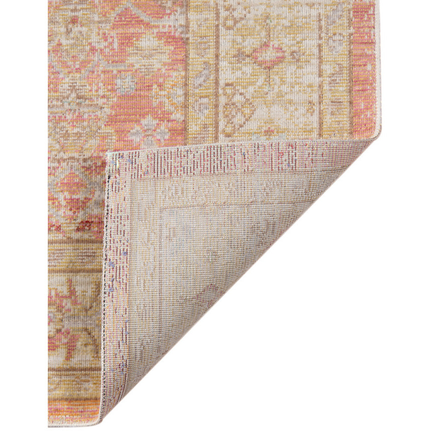 2' x 3' Red and Ivory Oriental Power Loom Distressed Area Rug