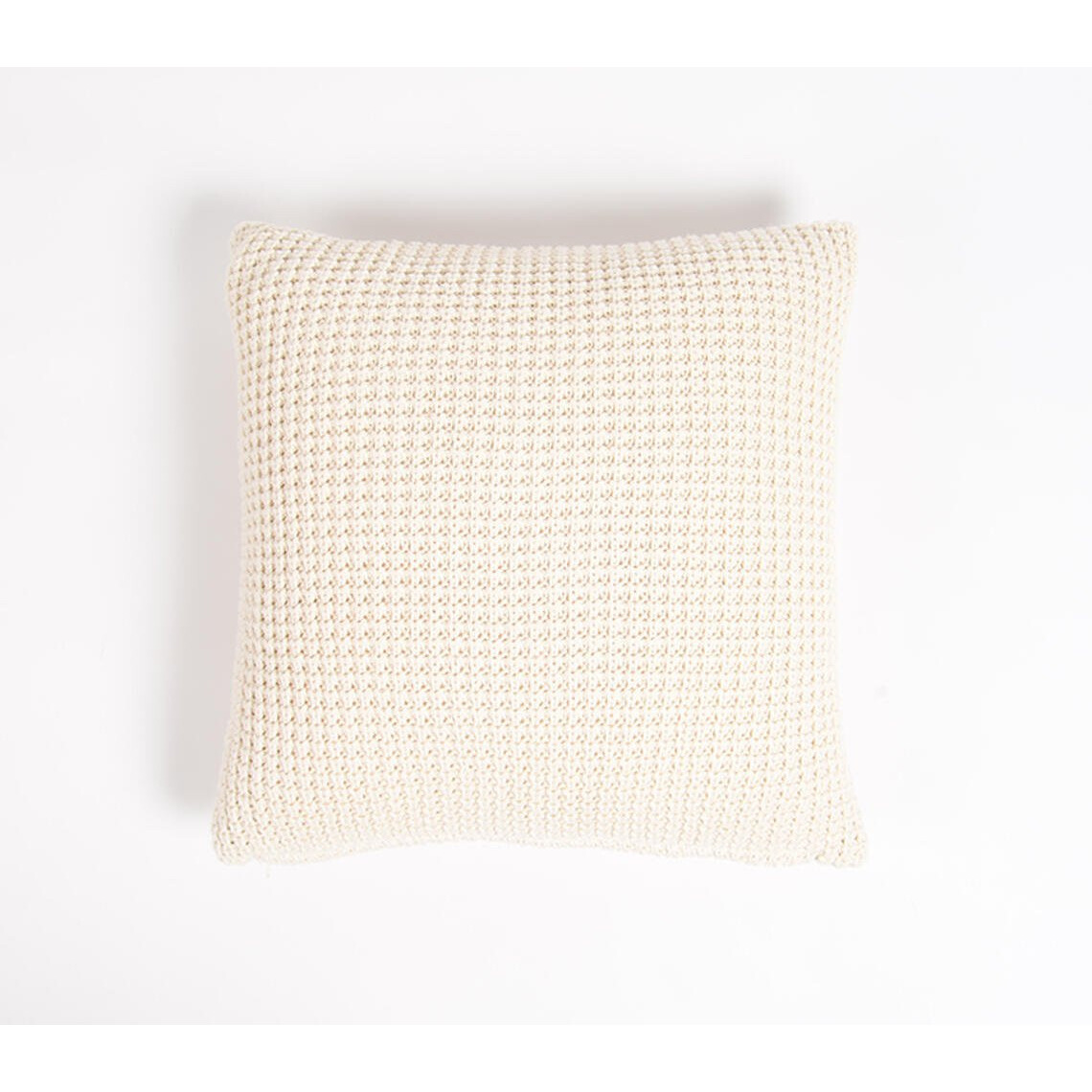16" X 16" White Check Cotton Pillow Cover