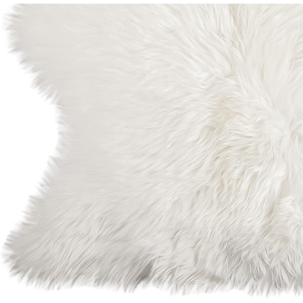 3' X 5' Off White Faux Sheepskin Printed Area Rug