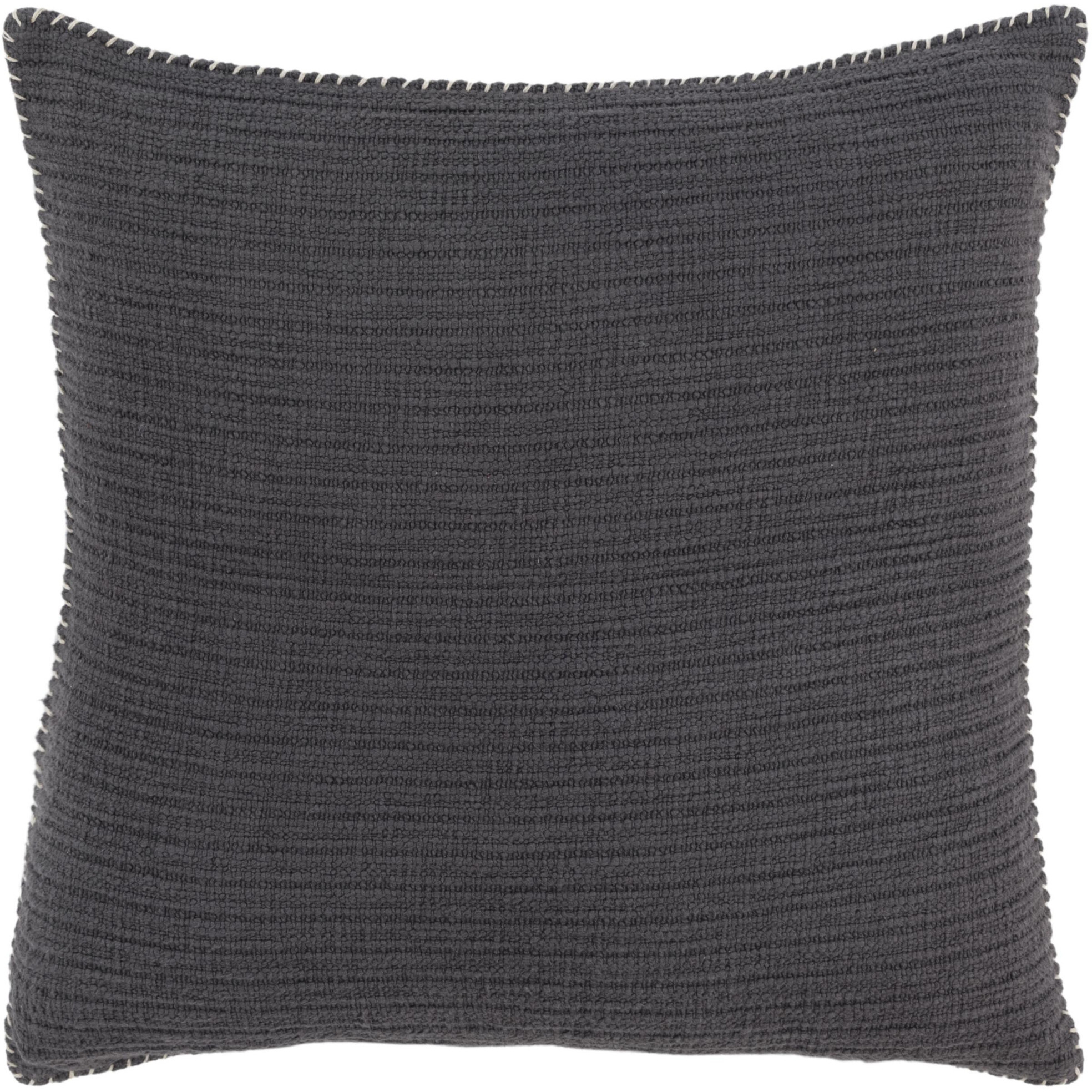 22" Charcoal Striped Cotton Throw Pillow
