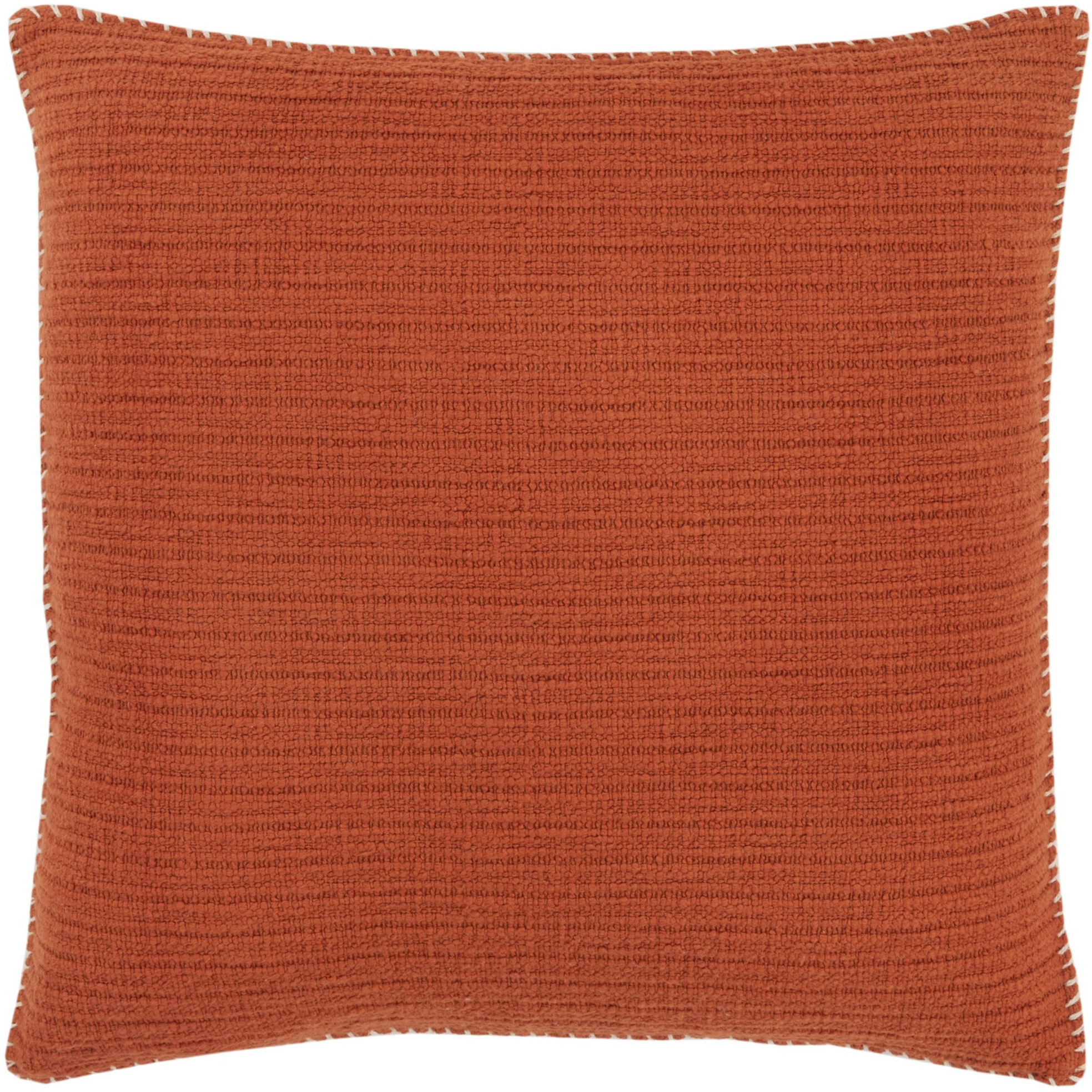 22&quot Orange Striped Cotton Throw Pillow