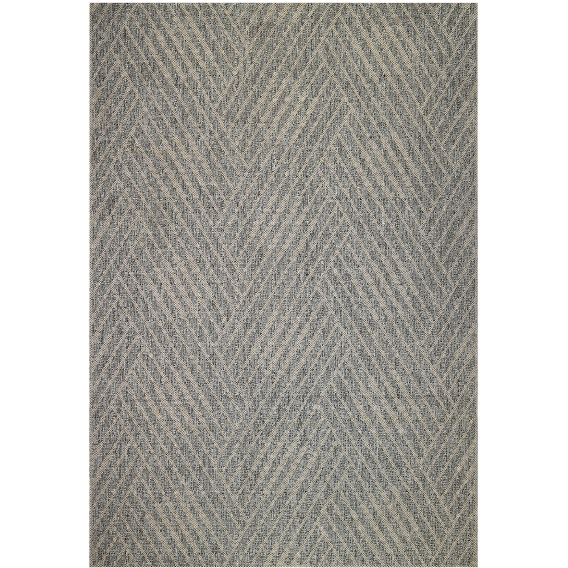 2' X 3' Gray Geometric Stain Resistant Indoor Outdoor Area Rug