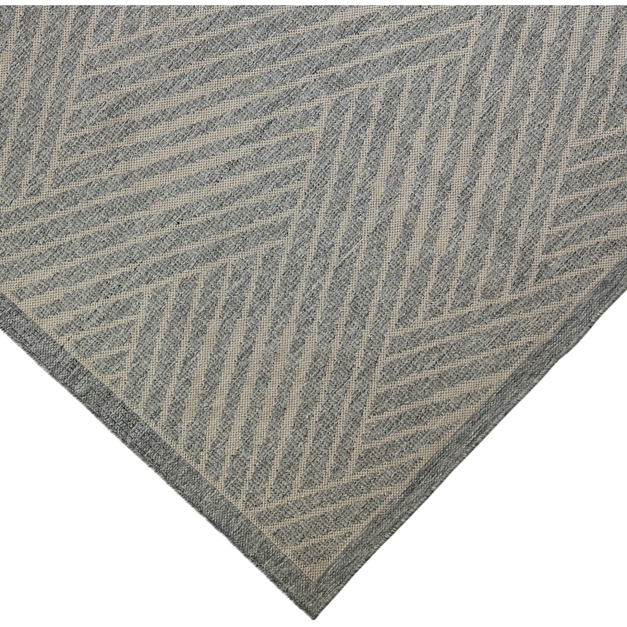 2' X 3' Gray Geometric Stain Resistant Indoor Outdoor Area Rug